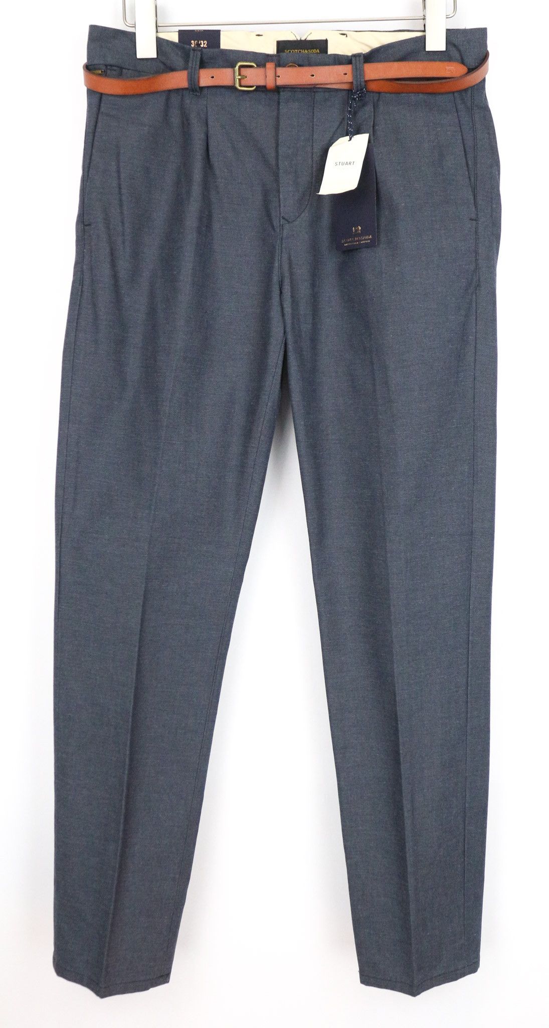 Scotch & Soda STUART W30/L32 Slim Grey Cotton Pleated Trousers 75373 Size US 30 / EU 46 - 1 Thumbnail