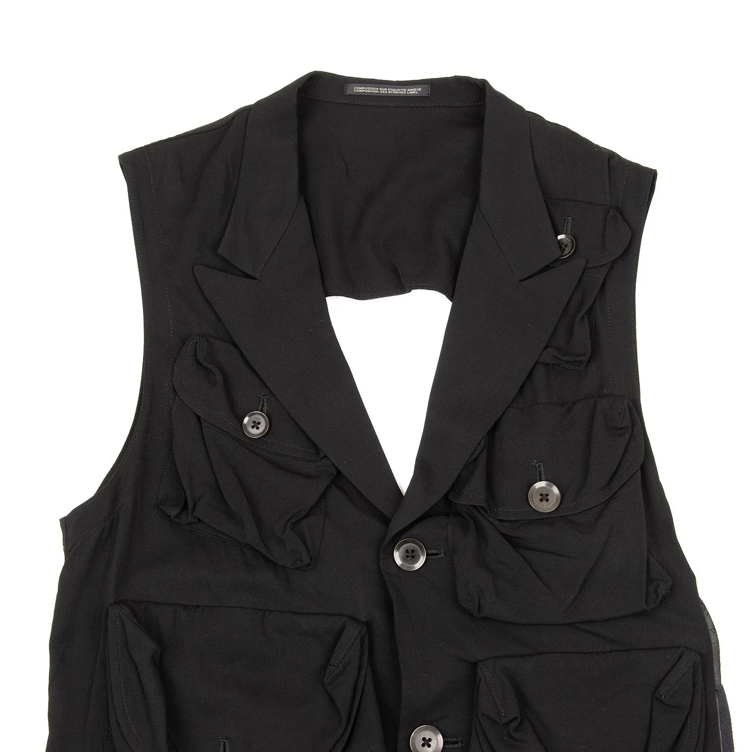 Yohji Yamamoto Yohji Yamamoto Multi-Pocket Rayon Vest Size US M / EU 48-50 / 2 - 2 Thumbnail