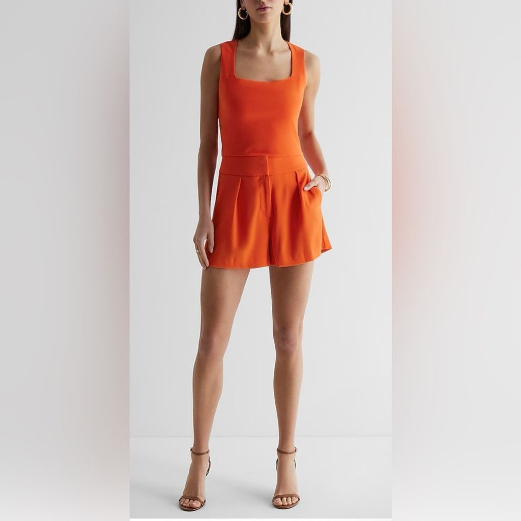 Express NEW with tags (NWT) Express Orange Square Neck Cropped Tank Size XL / US 12-14 / IT 48-50 - 3 Thumbnail