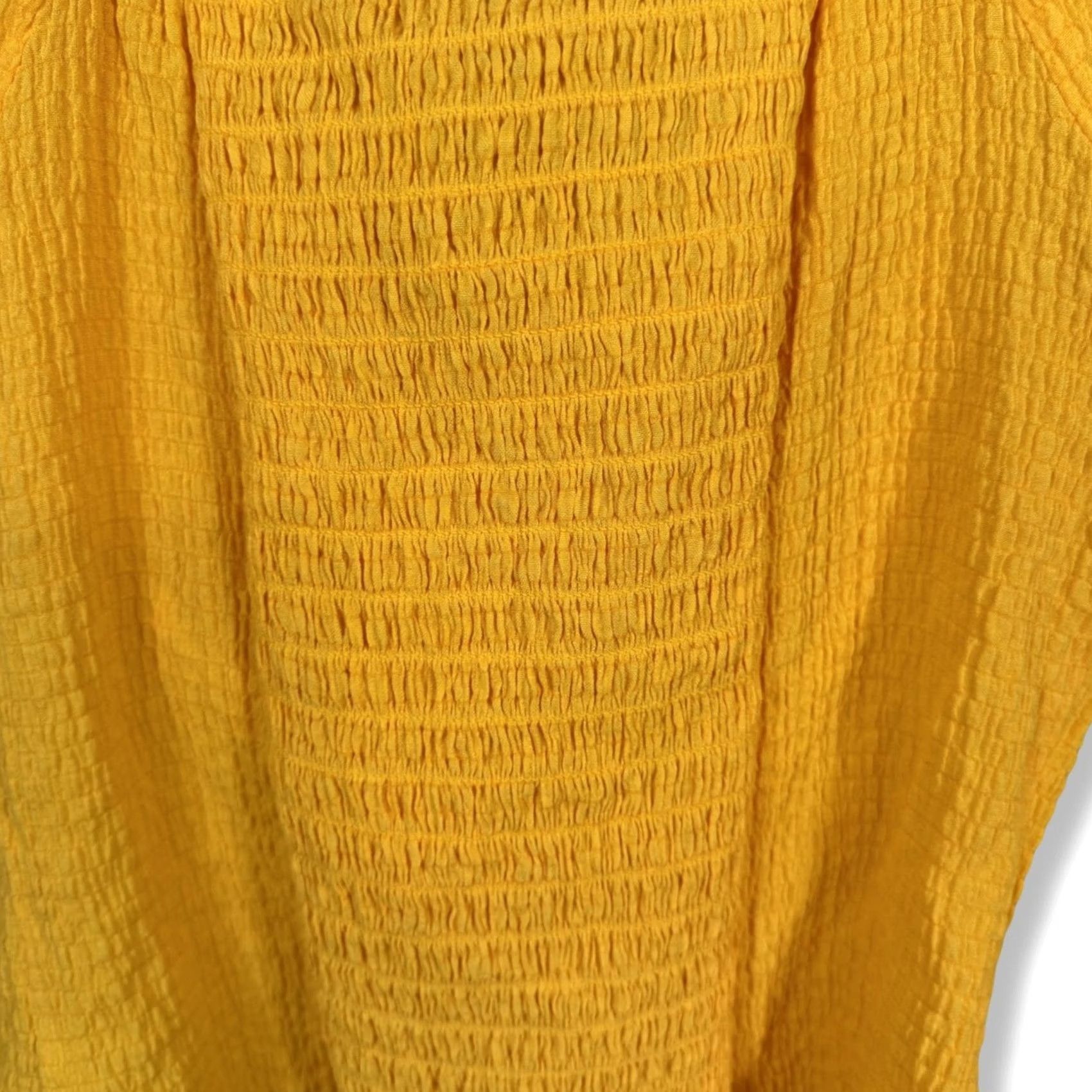 Vintage VINTAGE: No The General Good Women's Blouse Shirt Cropped Bow Tie Yellow S Cap Sleeve V-Neck Short Sleeve Casual Party/Cocktail Travel Bohemian Size S / US 4 / IT 40 - 4 Thumbnail