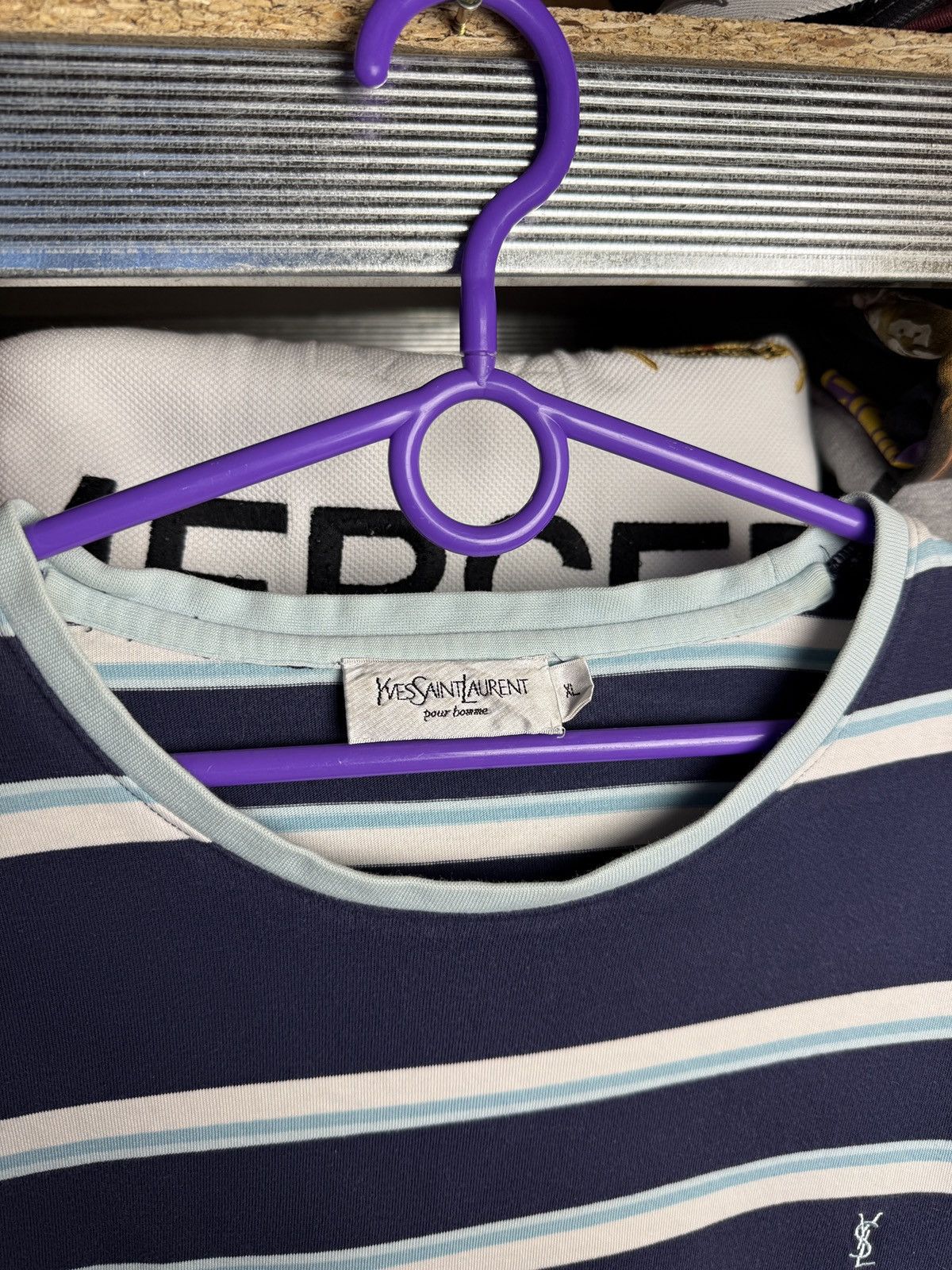 Yves Saint Laurent Vintage 90s Yves Saint Laurent YSL Striped Tee Tshirt Size US XL / EU 56 / 4 - 6 Thumbnail