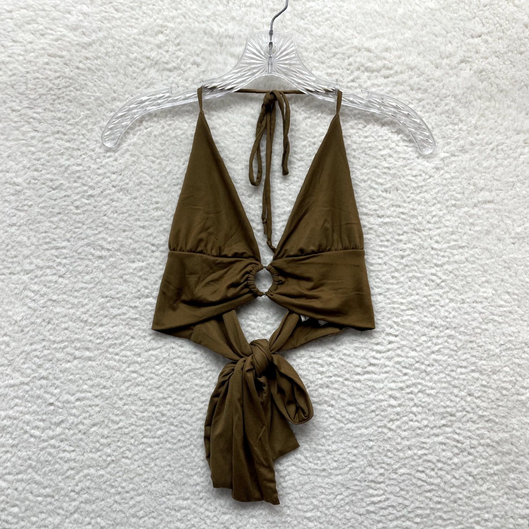Vintage **Y2K Vintage Marci XL Tan O-Ring Boho Crop Top Party** User: Y2K Vintage Marci XL Tan O-Ring Boho Crop Top Party Size XL / US 12-14 / IT 48-50 - 2 Thumbnail