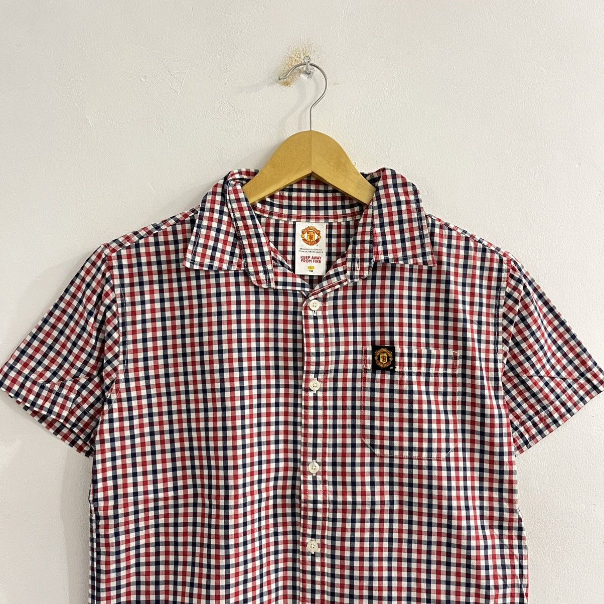 Vintage Manchester United Gingham Short Shirt - JUN25 Size US L / EU 52-54 / 3 - 2 Thumbnail
