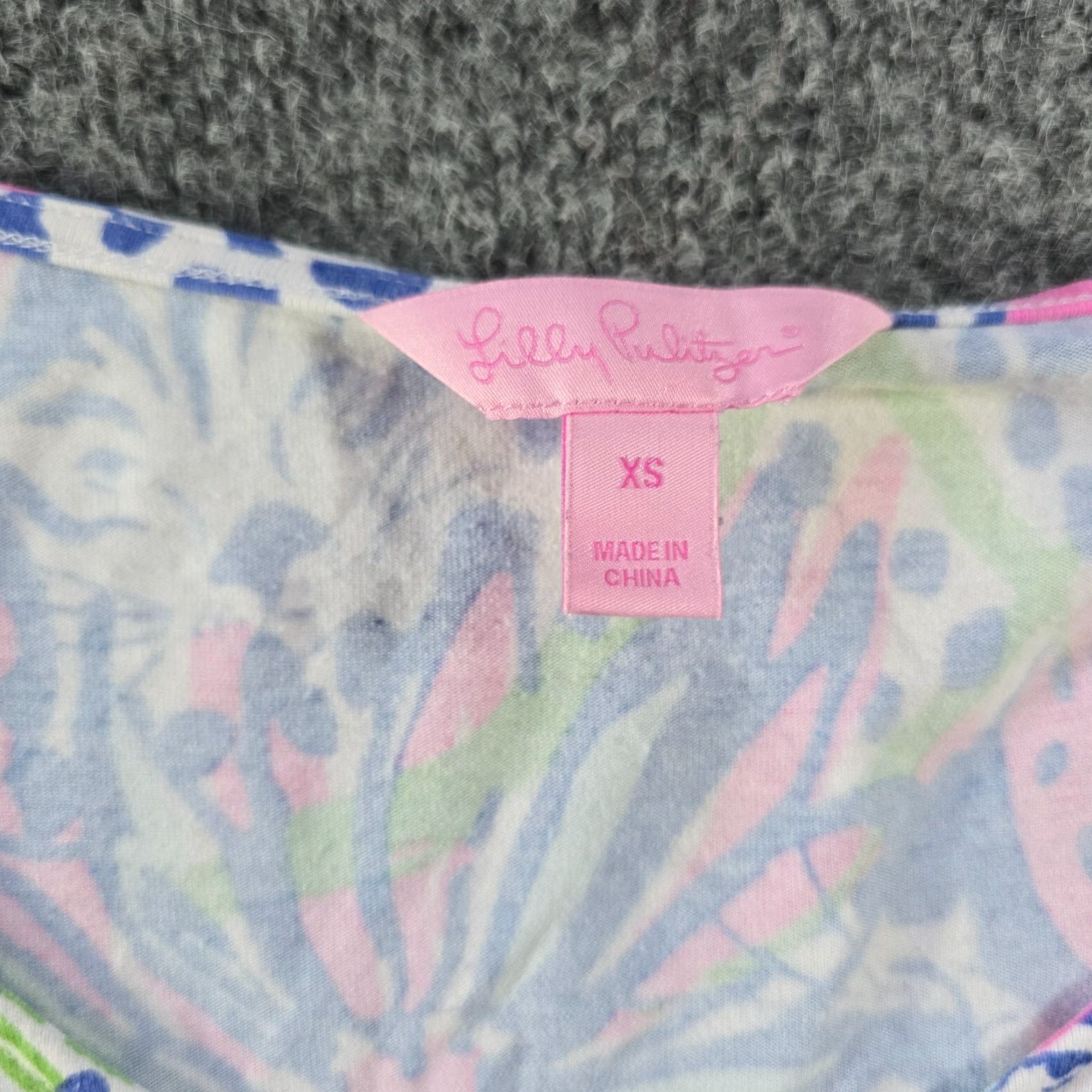 Lilly Pulitzer Lilly Pulitzer Dress Women XS Pink Blue Floral Leopard Cara Drop Waist Vine Knit Short Sleeve Dolman V-Neck Sheath Casual Summer Size XS / US 0-2 / IT 36-38 - 4 Thumbnail