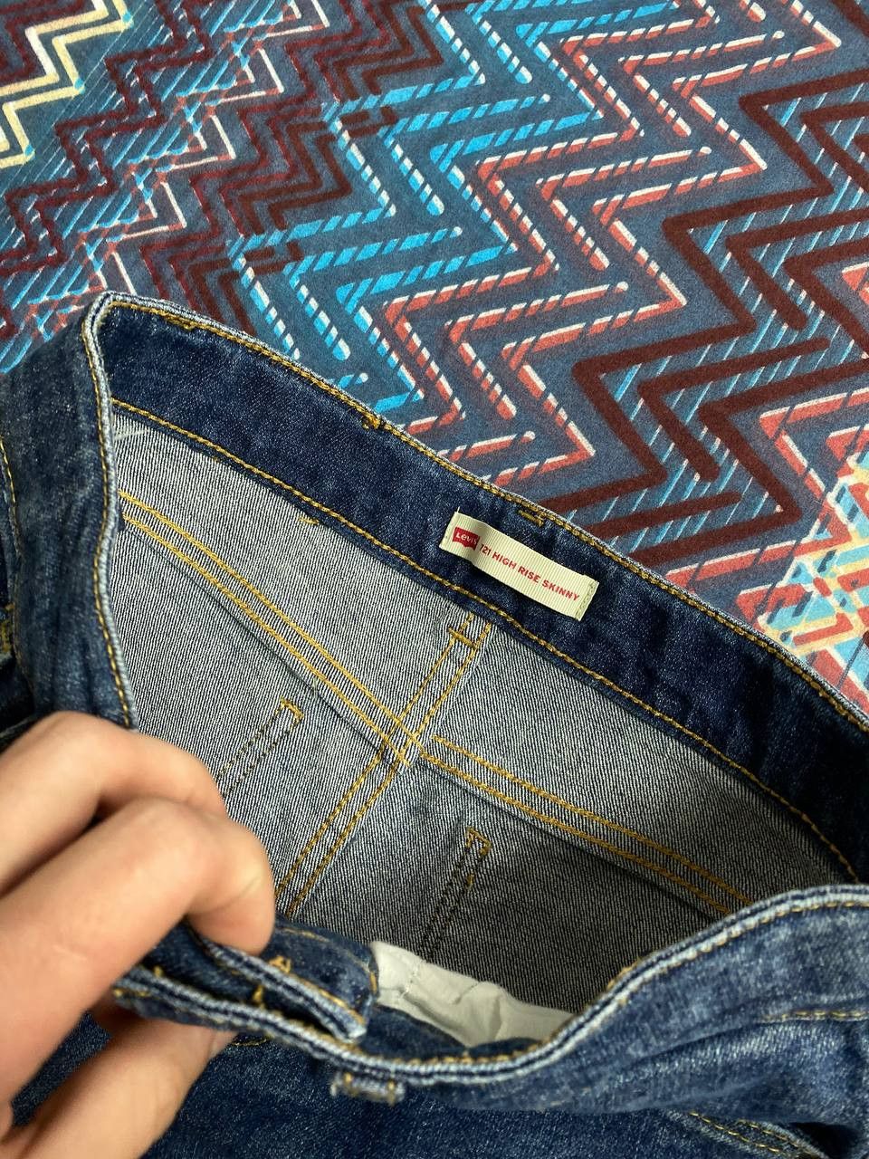 Levi's × Vintage Levi's 721 High Rise Skinny Cropped Denim Jeans Size 25" / US 0 / IT 36 - 8 Thumbnail