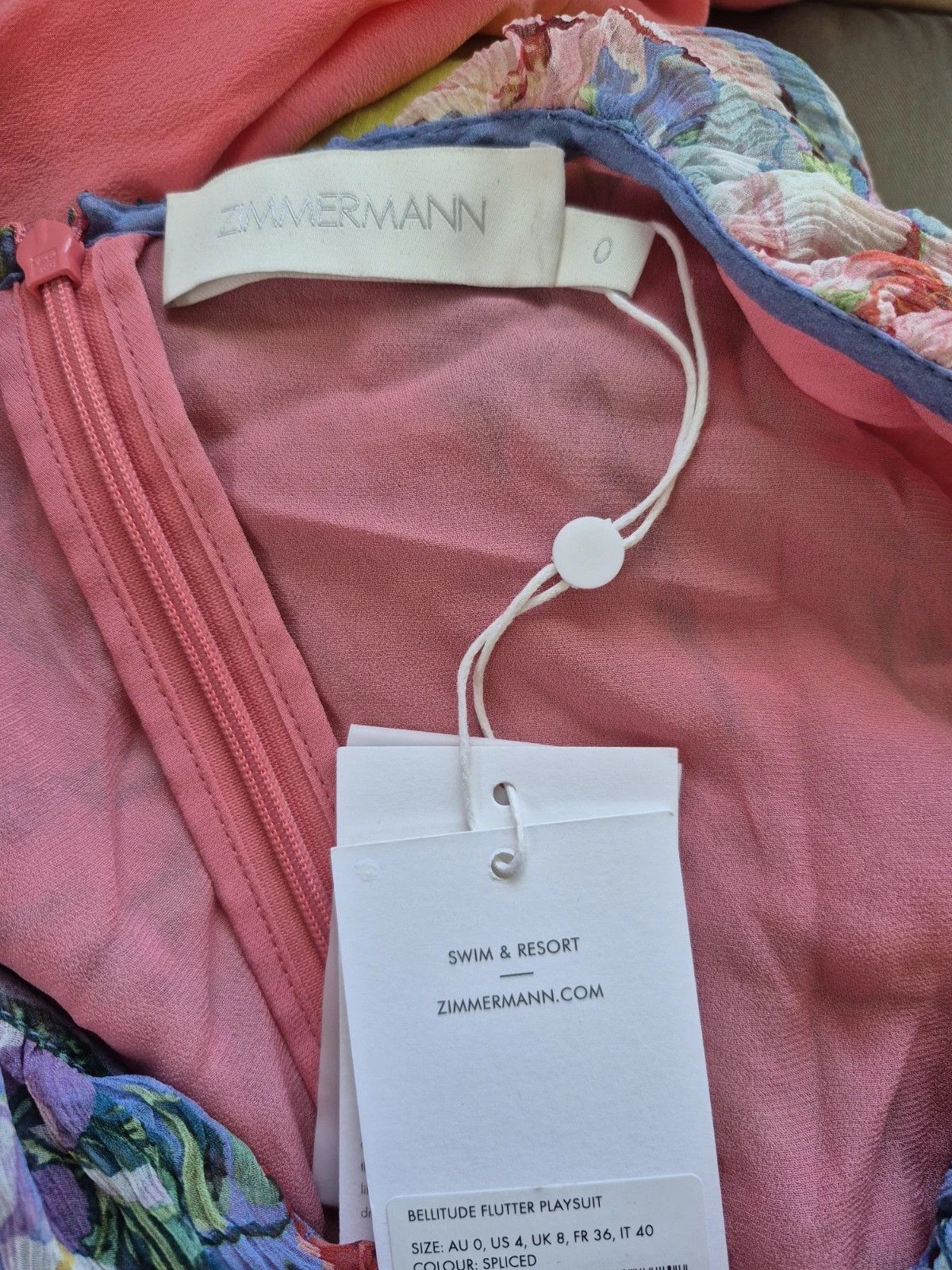 Zimmermann Bellitude Flutter Playsuit Romper Floral Silk Long Slv AU 0 Size S / US 4 / IT 40 - 12 Thumbnail