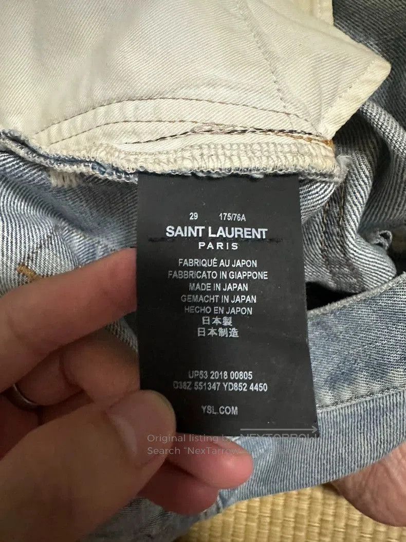 Saint Laurent Paris Saint Laurent Distressed Denim Jeans. Size US 29 - 5 Thumbnail