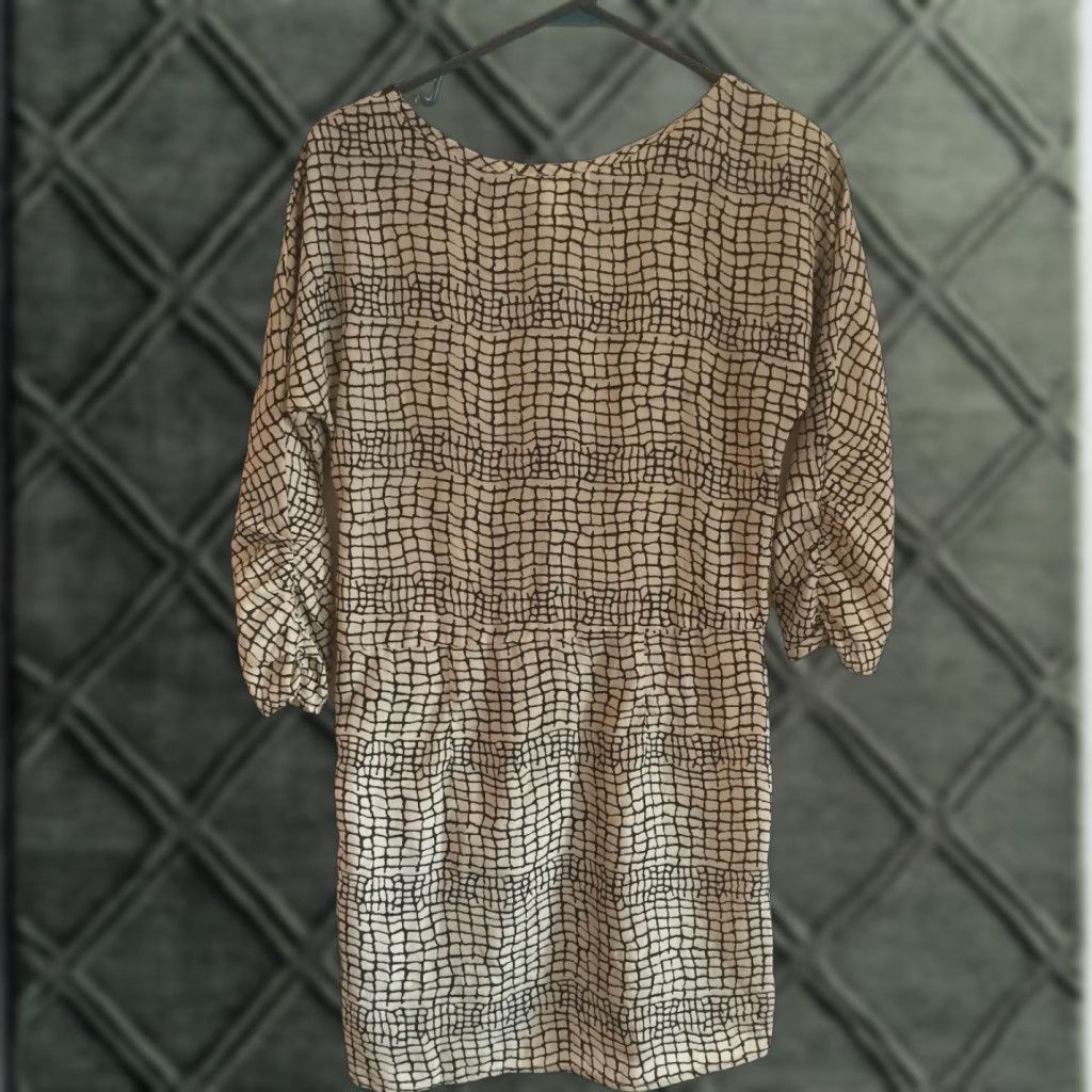 Anthropologie Esley Anthropologie Dress S 3/4 Sleeve Women’s Short Multicolor Geometric Zip Side Mini Dress B367 Size S / US 4 / IT 40 - 1 Thumbnail