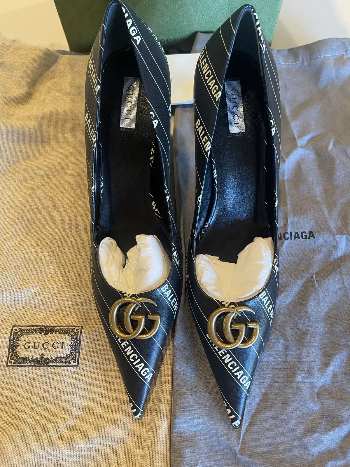 Balenciaga × Gucci Leather Upper and Sole Pump Nappa Charlotte Bale Size US 10 / IT 40 - 3 Thumbnail