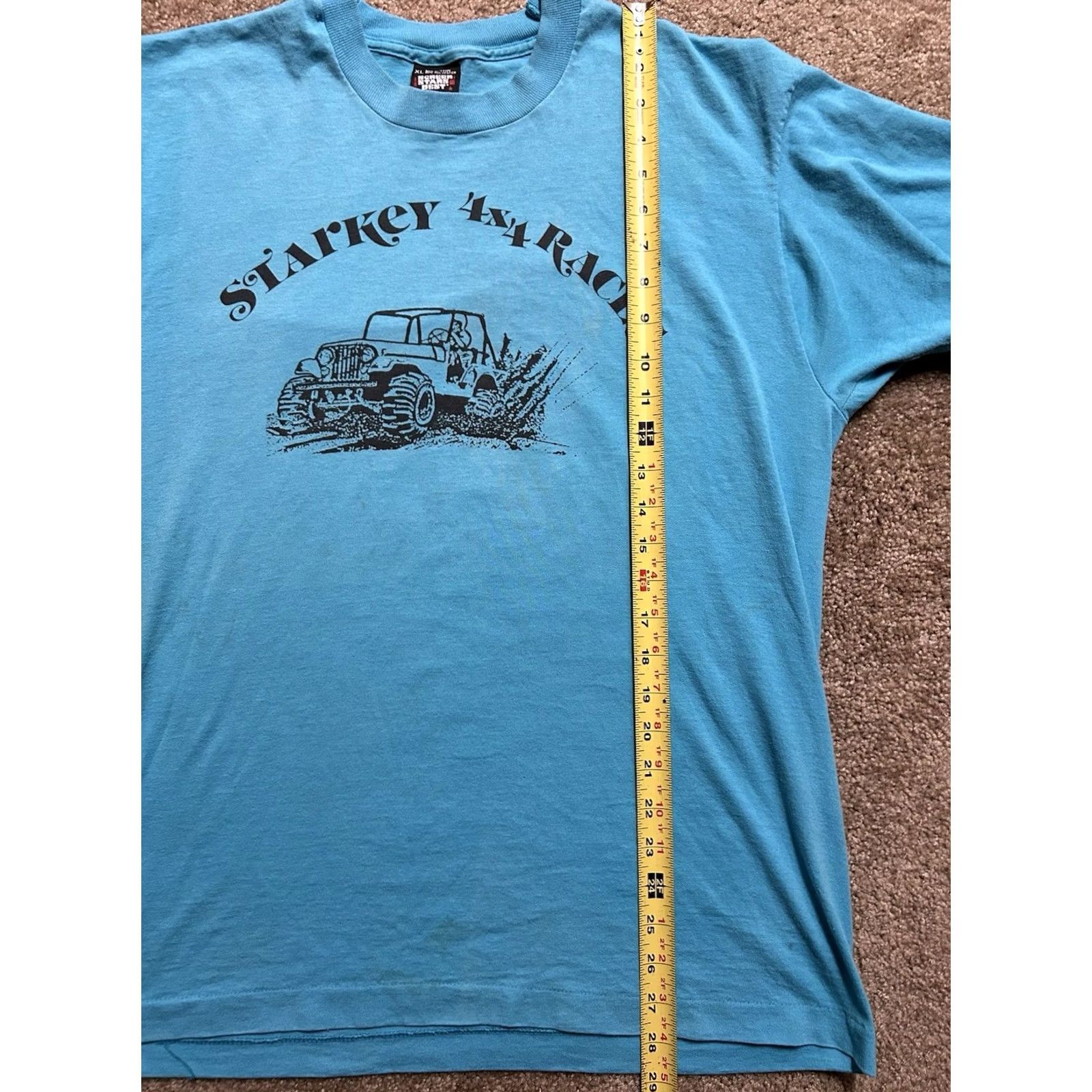 Jeep VTG Starkey 4x4 Races Men’s T-Shirt XL Blue Jeep 1990s Vintage Regular Short Sleeve Stitch XLT-Shirt Mens Size US XL / EU 56 / 4 - 6 Thumbnail