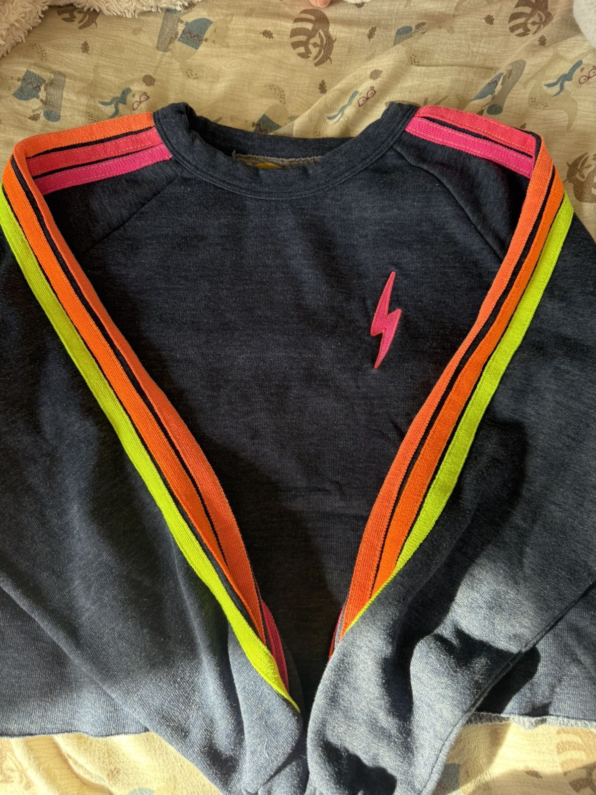 Aviator Nation Aviator Nation Bolt Cropped Classic Crewneck in Heather Navy Size M / US 6-8 / IT 42-44 - 2 Thumbnail