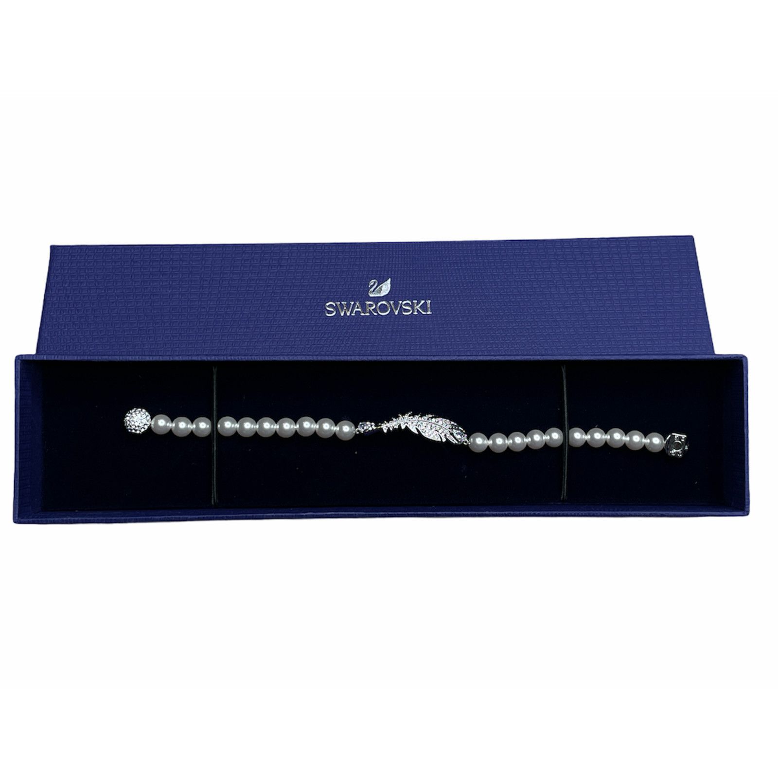 Swarovski Swarovski Nice Pearl Feather Bracelet White, Rhodium plated Size ONE SIZE - 2 Thumbnail