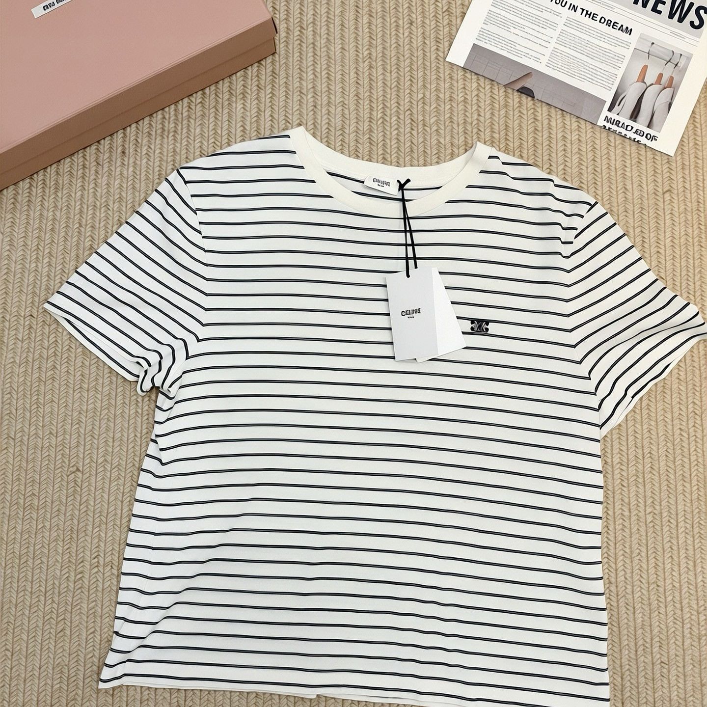 Celine CELINE Triomphe Striped T-Shirt Size XL Size US XL / EU 56 / 4 - 1 Thumbnail