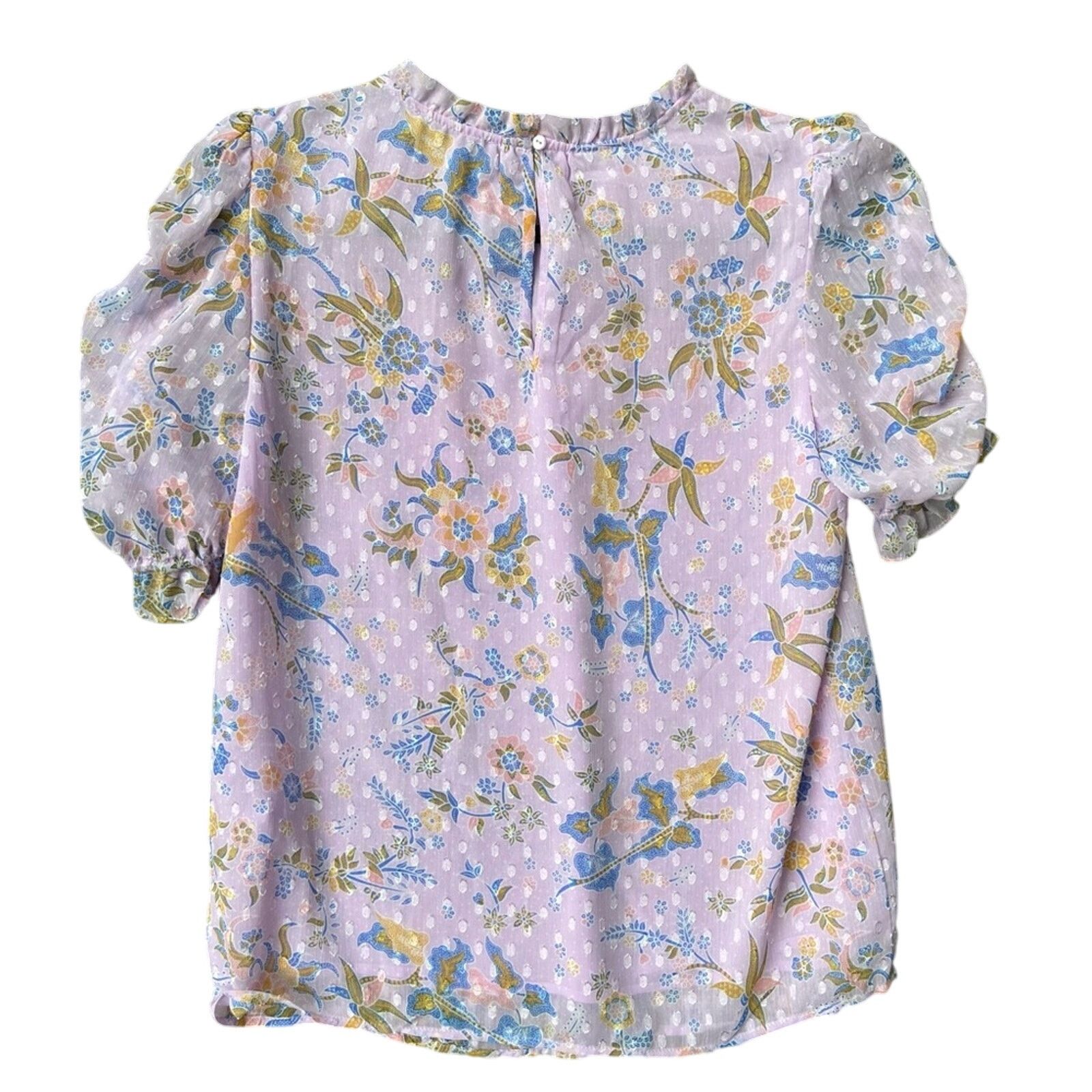 Rachel Zoe New Rachel Zoe Womens Small Floral Semi Sheer Blouse Top Size S / US 4 / IT 40 - 2 Thumbnail