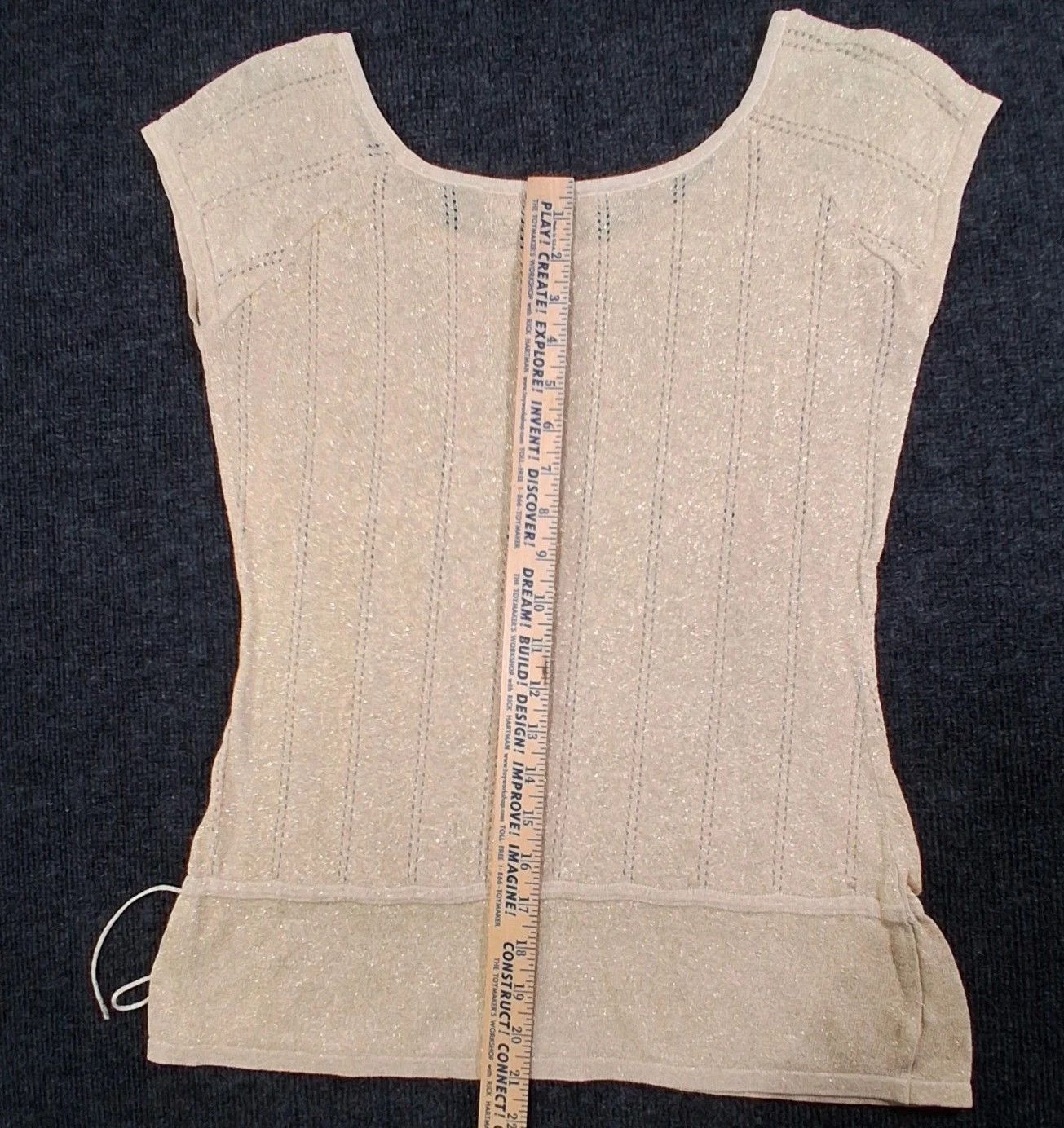 Other STUDIO Y Shimmer Knit Sleeveless Top Side Tie Pointelle Size M / US 6-8 / IT 42-44 - 3 Thumbnail