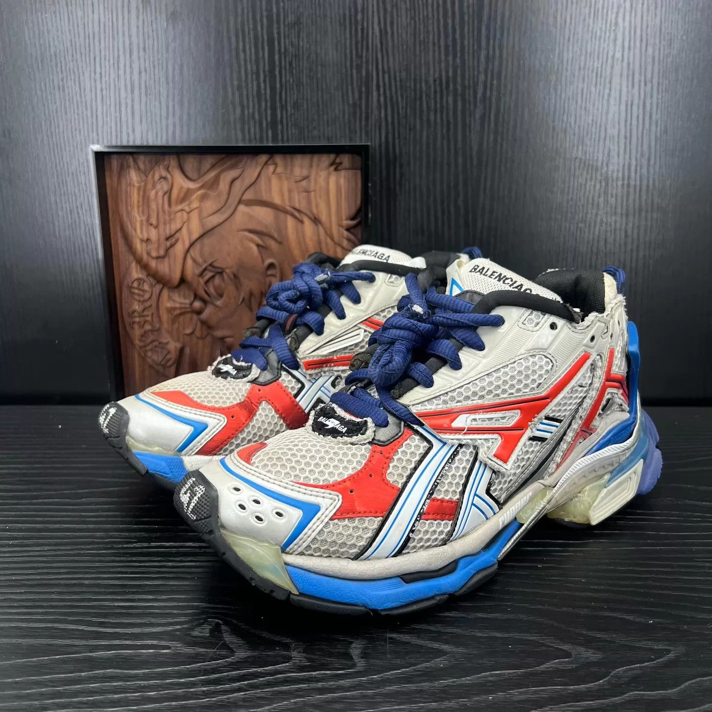 Balenciaga Balenciaga Runner gray/blue/red EUR42 OG box Size US 9 / EU 42 - 1 Thumbnail