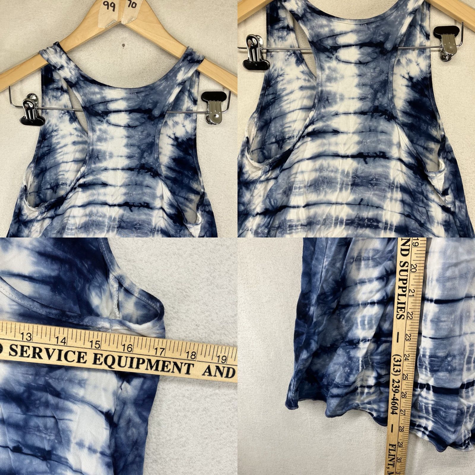 Vintage Women's Tank Top M Rayon Tie Dye Pearl Button USA Made Hippe Hippie 90s Festival Sleeveless Racerback Scoop Neck Casual Summer Shirt Size M / US 6-8 / IT 42-44 - 9 Thumbnail