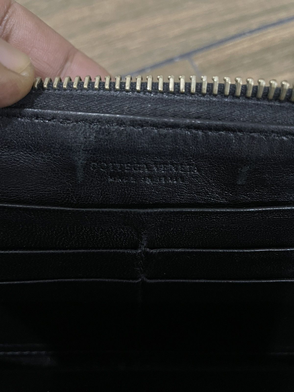 Bottega Veneta Bottega Veneta Black Intrecciato Leather Zip Wallet Size ONE SIZE - 6 Thumbnail