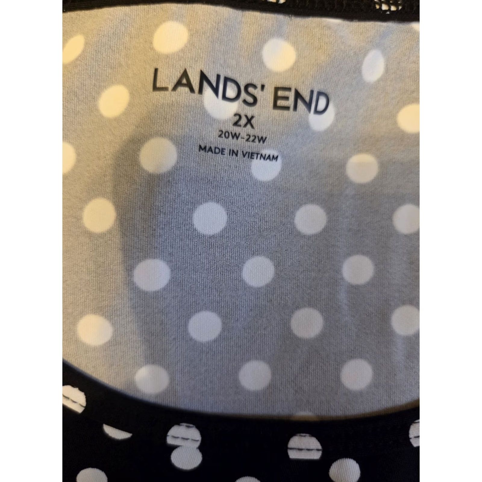 Lands' End Lands End Black White Polka Dot Print Silky Shirt 2X Womens Size XXL / US 16-18 / IT 52-54 - 6 Thumbnail