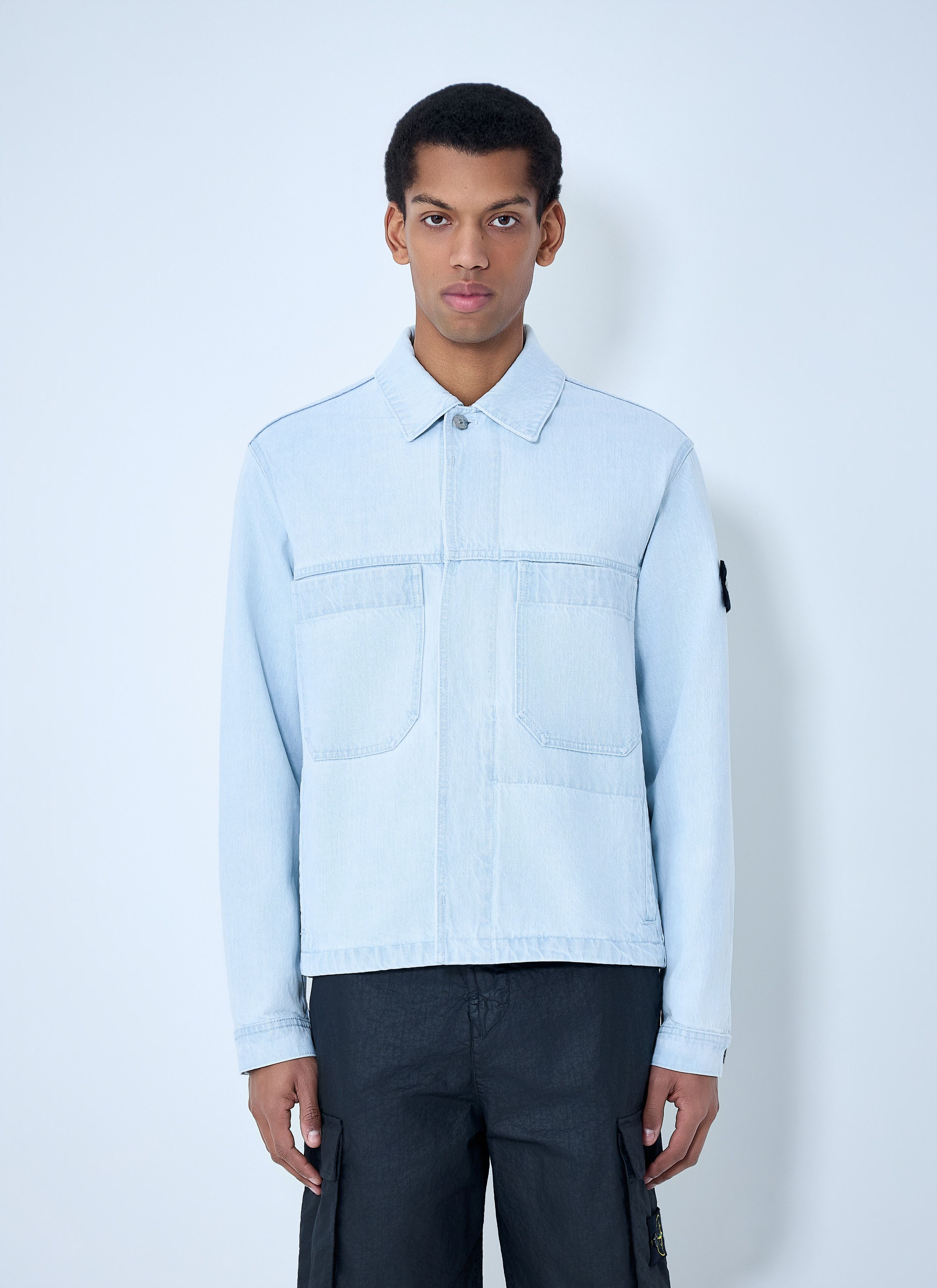 Stone Island Denim Biker Jacket Size US M / EU 48-50 / 2 - 1 Thumbnail