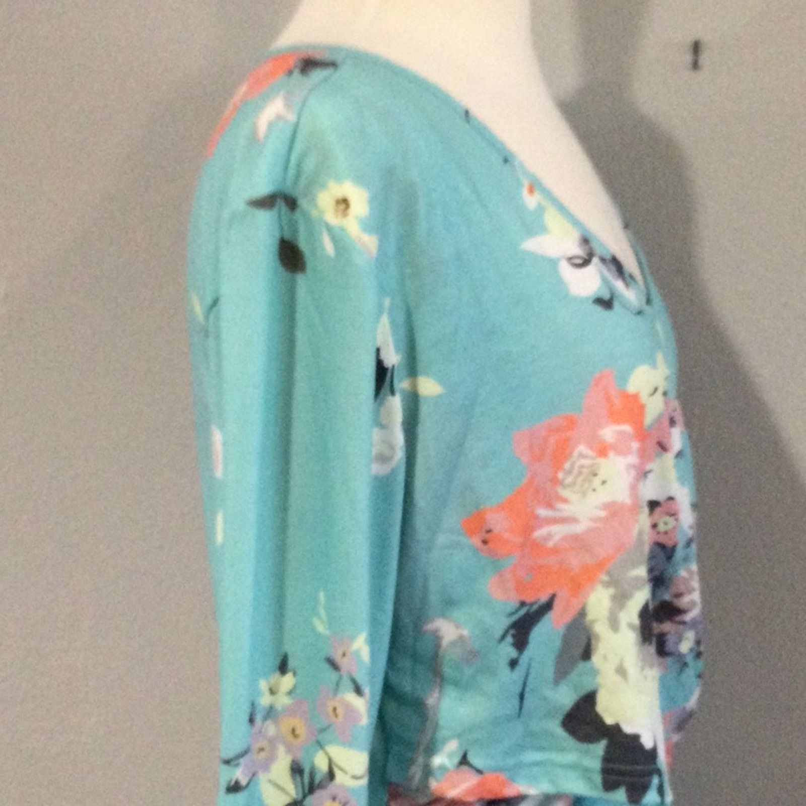 Other Ouges Blue Floral V-Neck Wrap Waist Knee Length Dress XL Size XL / US 12-14 / IT 48-50 - 6 Thumbnail