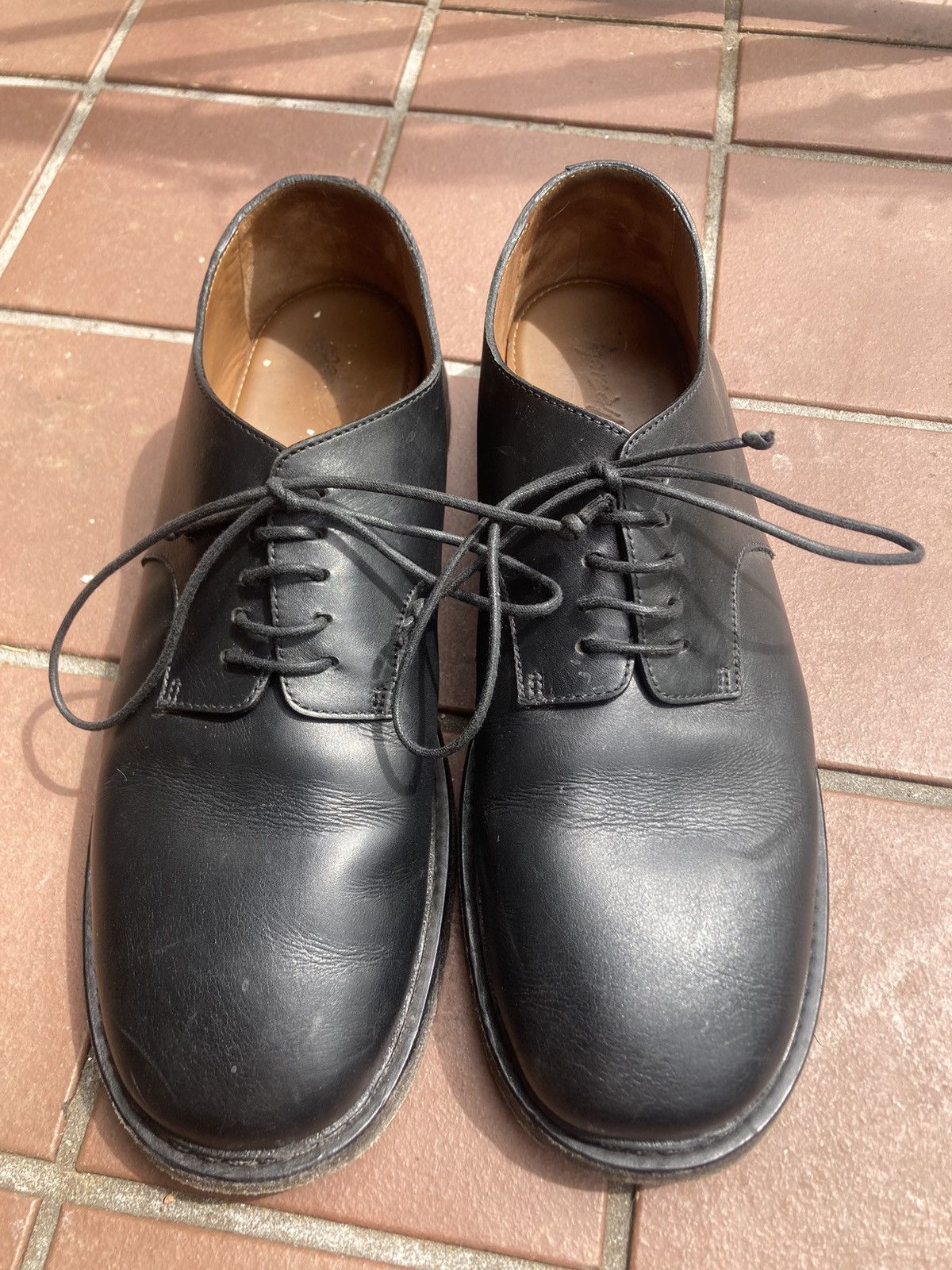 image of Marsell Calf Leather Derby Shoes in Black, Men's (Size 11)