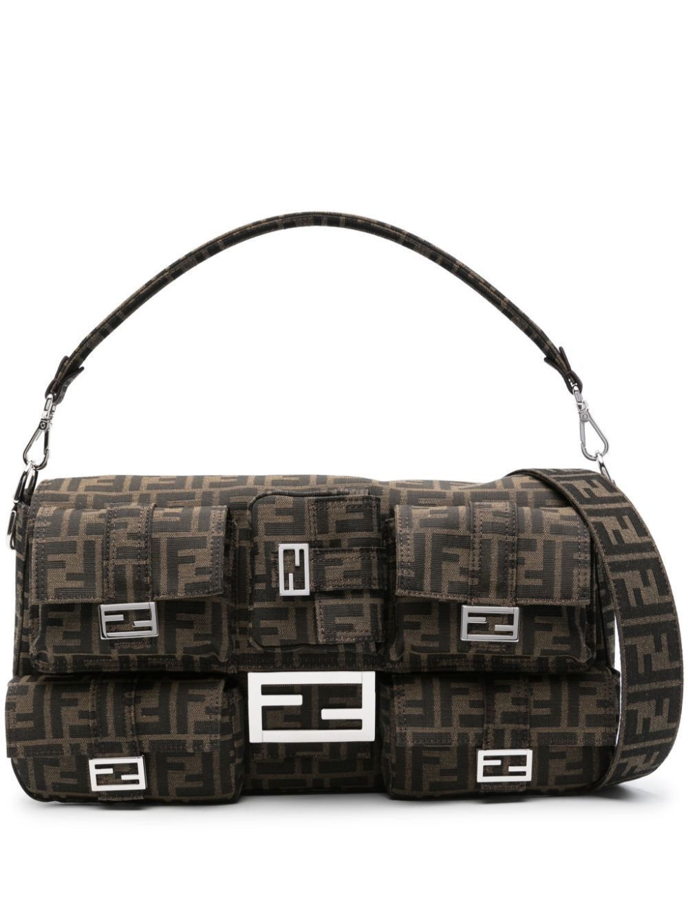 image of Fendi Maxi Multipocket Baguette Bag in Tabacco, Men's