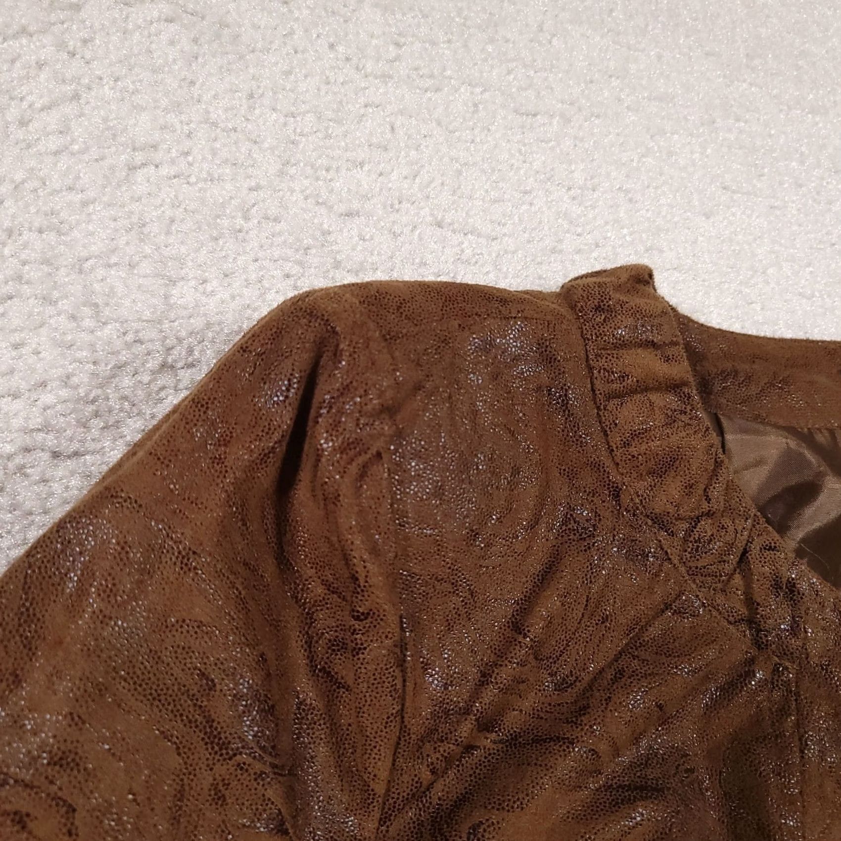 Vintage Notations Jacket Womens Large Brown Swirl Print Pockets Lightweight Lined Zip Up Size L / US 10 / IT 46 - 6 Thumbnail
