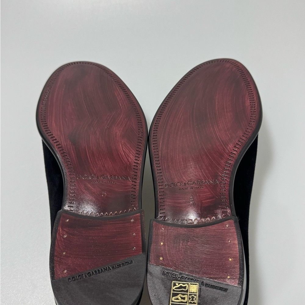 Dolce & Gabbana Dolce & Gabbana Leonardo Velvet Smoking Loafers Shoes Black Size US 6 / EU 39 - 6 Thumbnail