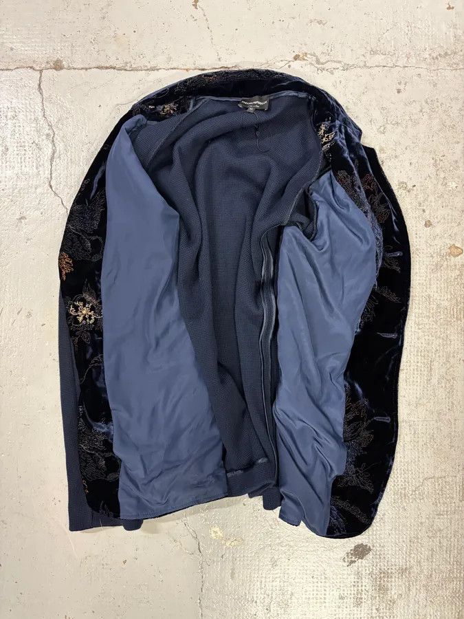 Emporio Armani AW2018 Emporio Armani Navy Velvet Floral Embroidered Hybrid Jacket Size US L / EU 52-54 / 3 - 10 Thumbnail