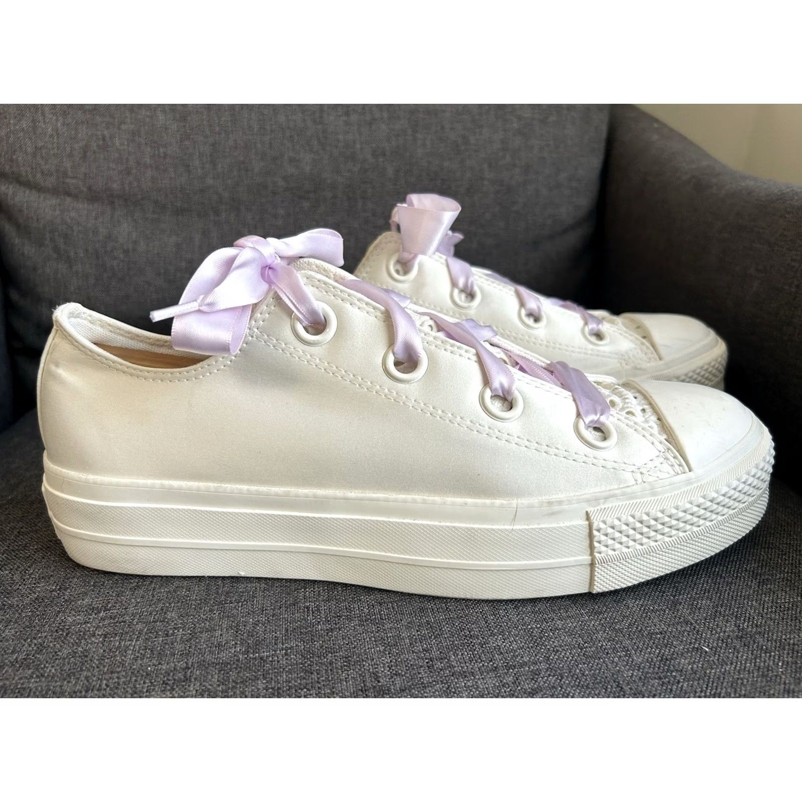Converse Converse Chuck Taylor Size 11 Egret Lilac Daze Matte Satin Lift Platform Sneaker Women Size US 9 / IT 39 - 3 Thumbnail