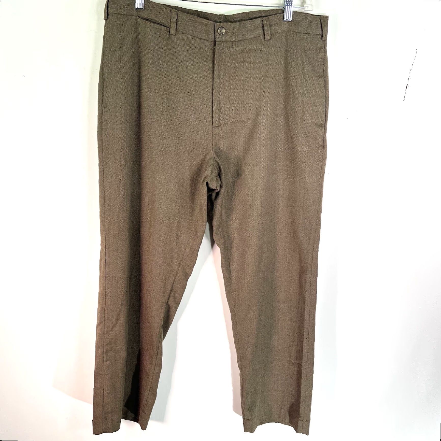 Lyle & Scott Lyle & Scott Scotland Hound's-tooth Flat Front Pants Mens 38 Brown 38X32 Size US 38 / EU 54 - 2 Thumbnail