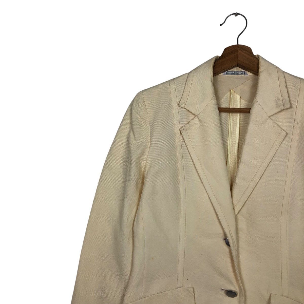Japanese Brand Women’s Tailored Cream Blazer with Flap Pockets Max Mara Size M / US 6-8 / IT 42-44 - 8 Thumbnail