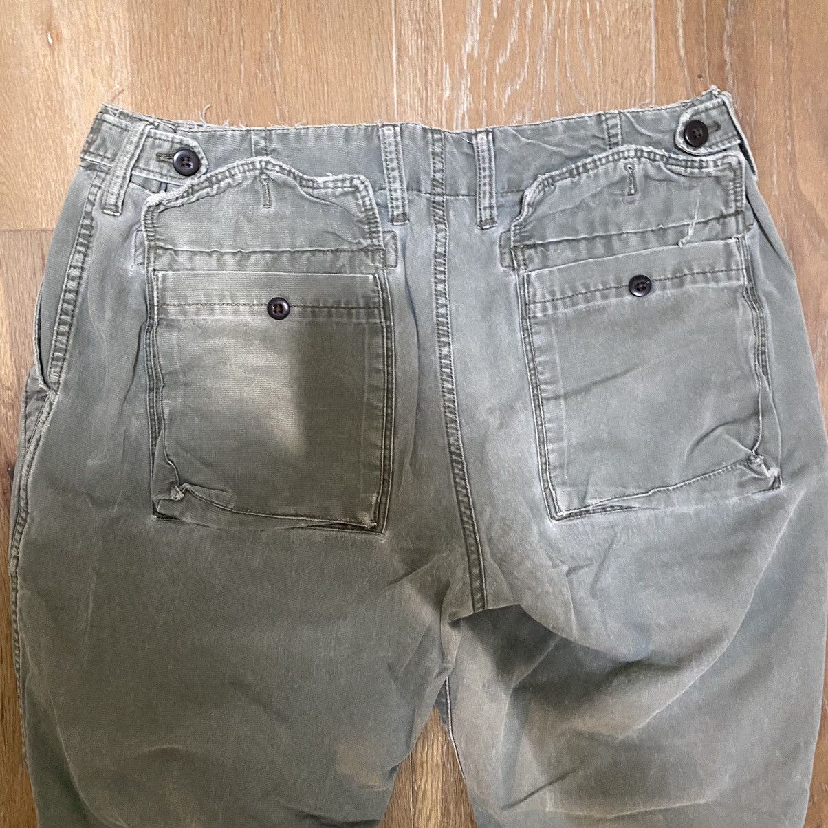 Vintage Vintage khaki distressed dark green / olive cargo pants Size US 32 / EU 48 - 3 Thumbnail