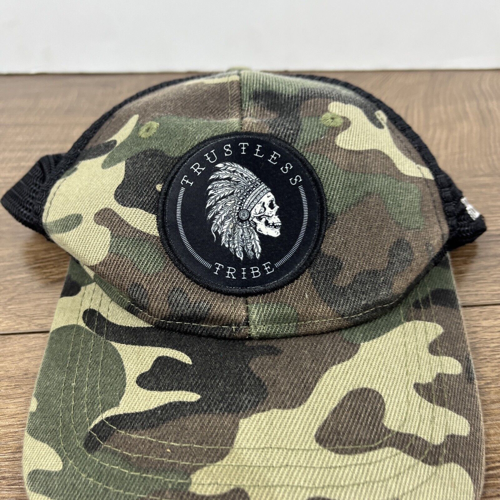 Other Trustless Tribe Hat Green Camo Hat Adjustable Adult Size Hat Size ONE SIZE - 6 Thumbnail