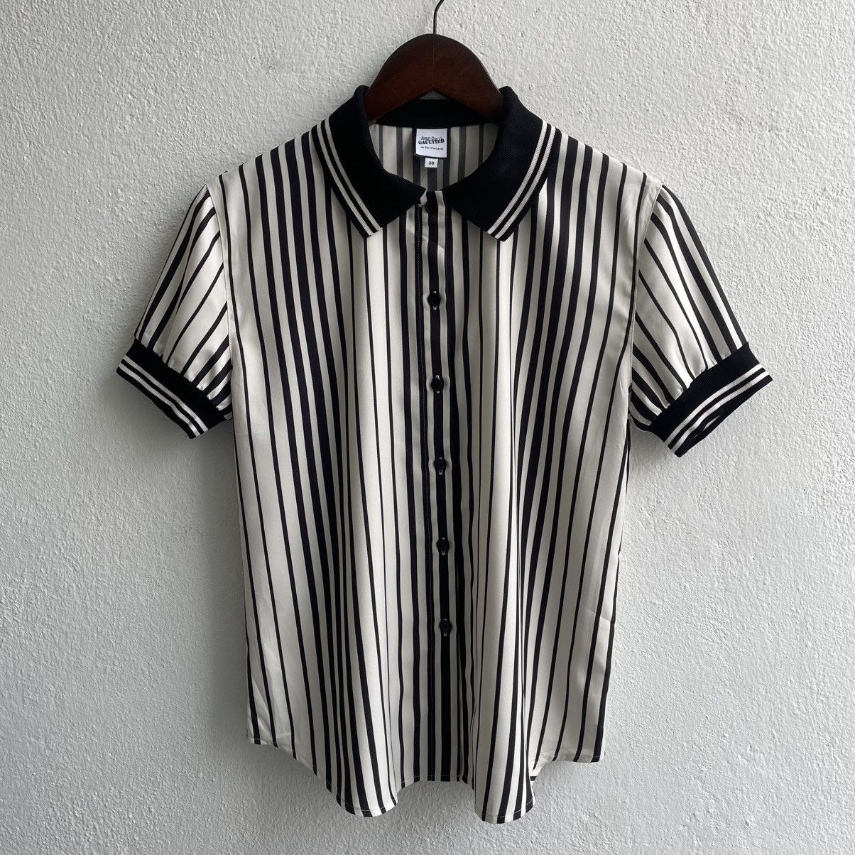 Jean Paul Gaultier Jean Paul Gaultier Stripes in White and Black Polo Shirts Size S / US 4 / IT 40 - 2 Thumbnail