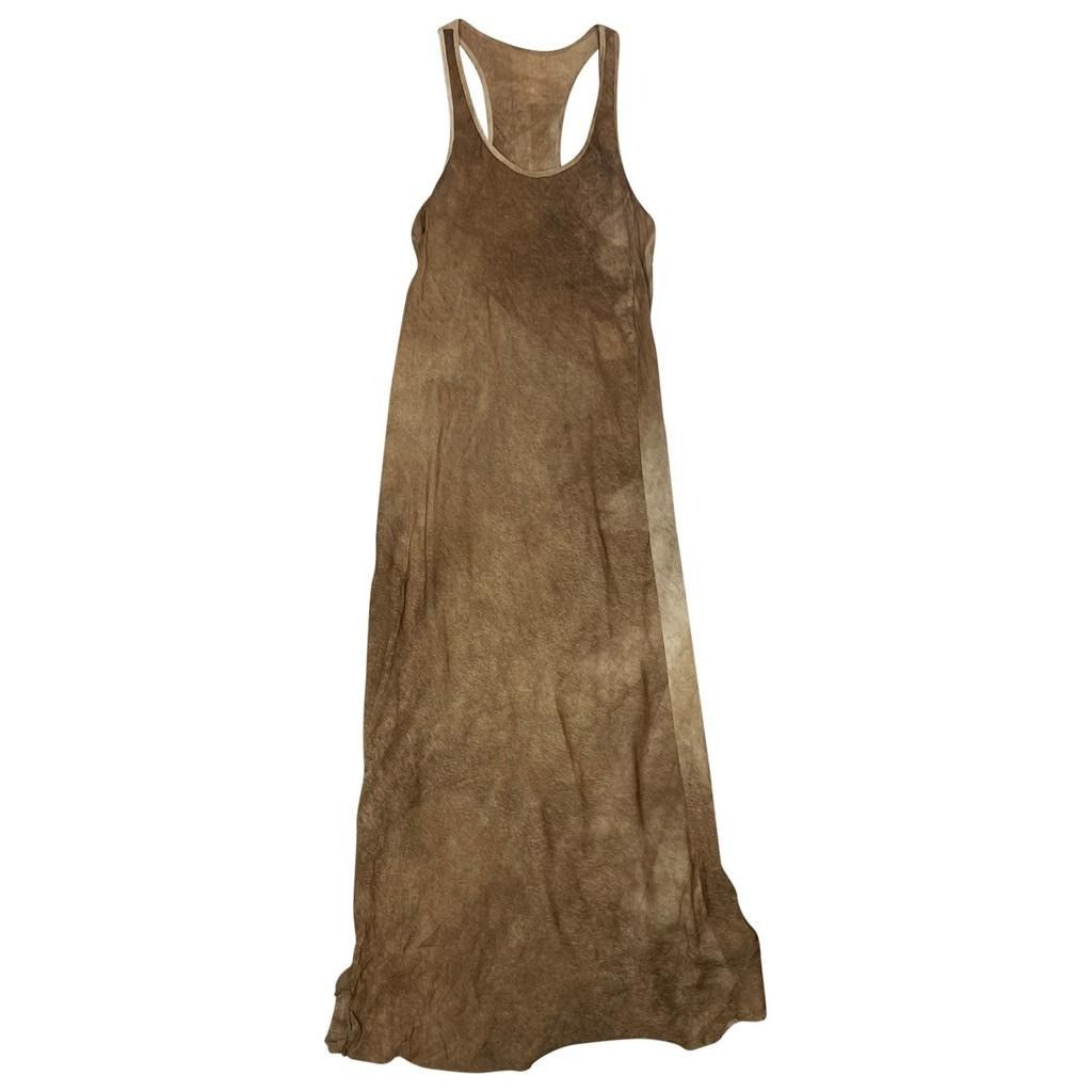 image of Uma Wang Viscose Silk Dress in Camel Brown, Women's (Size Large)