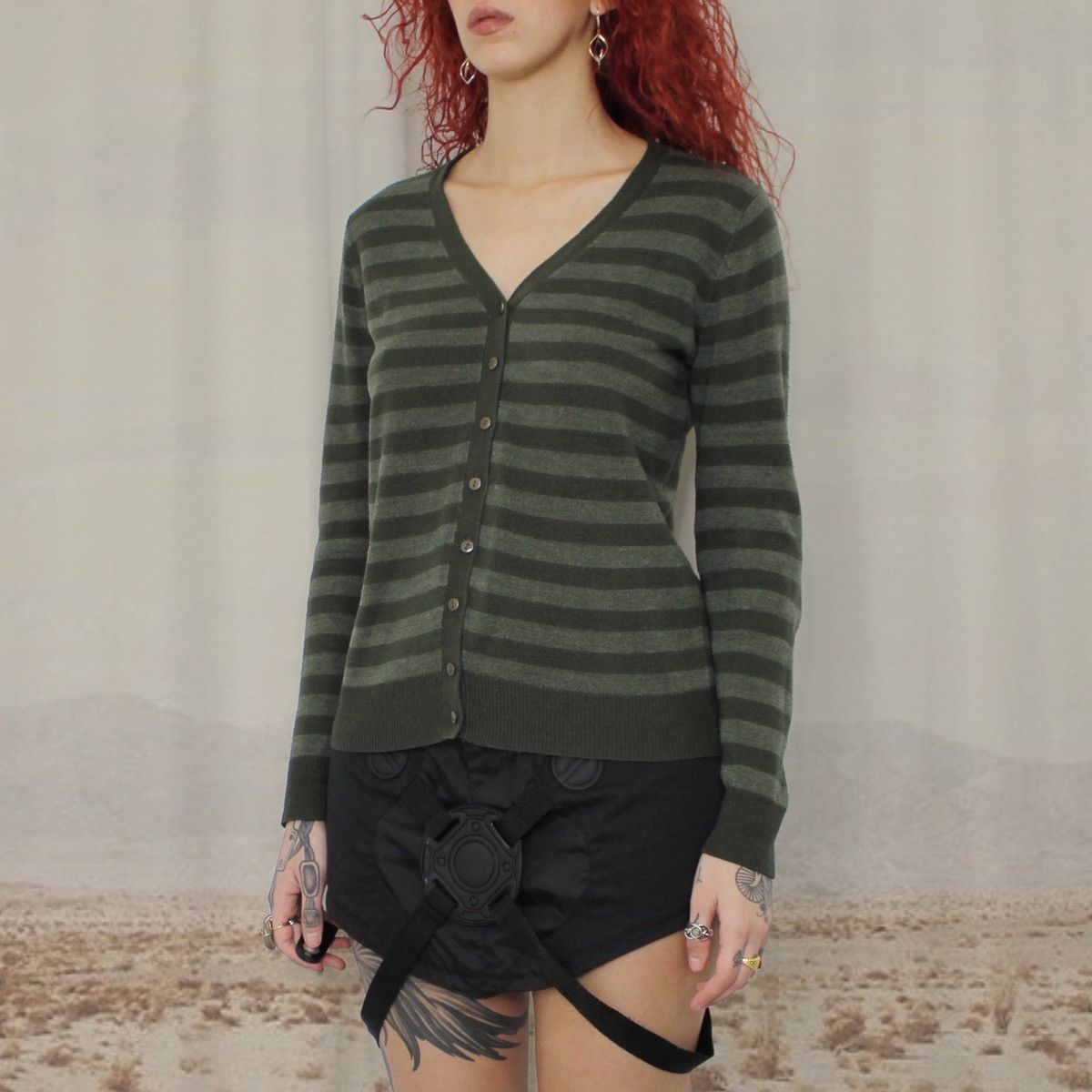 Other 🐍STRIPED GREEN CARDI🐍 Size M / US 6-8 / IT 42-44 - 2 Thumbnail