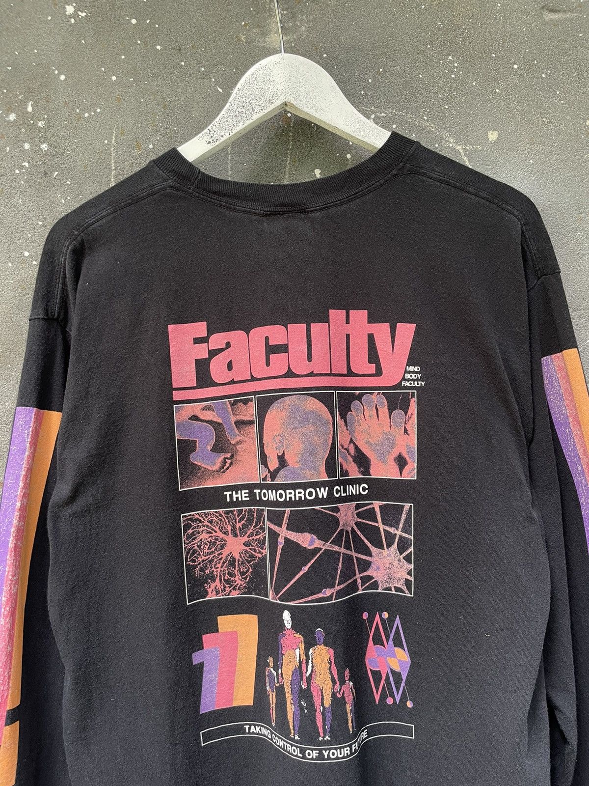 Japanese Brand Vintage Agora Faculty Mind Body Long Sleeve Full Print RARE Size US L / EU 52-54 / 3 - 4 Thumbnail