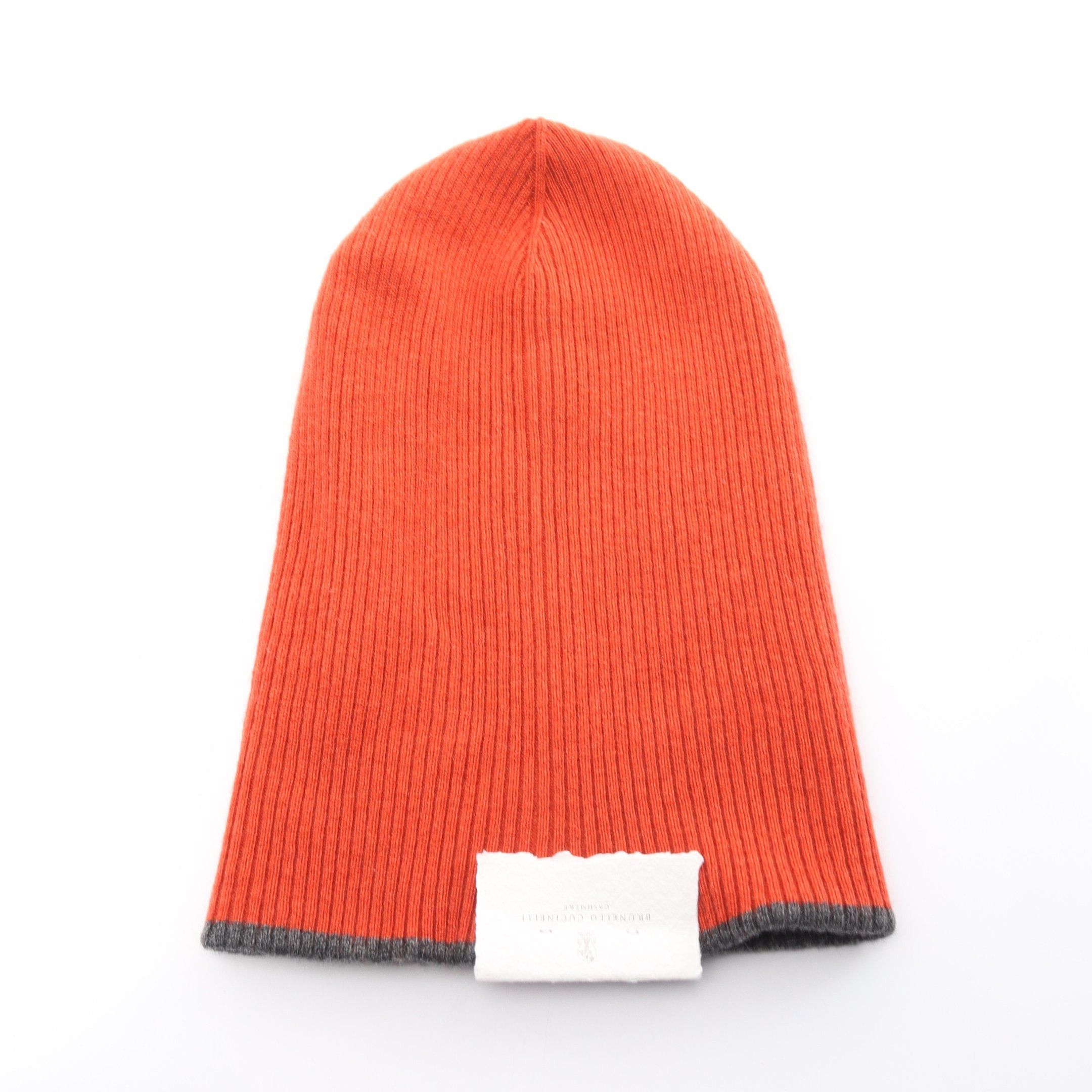 Brunello Cucinelli Brunello Cucinelli Knit Hat Beanie Cashmere Orange Red Size ONE SIZE - 1 Thumbnail