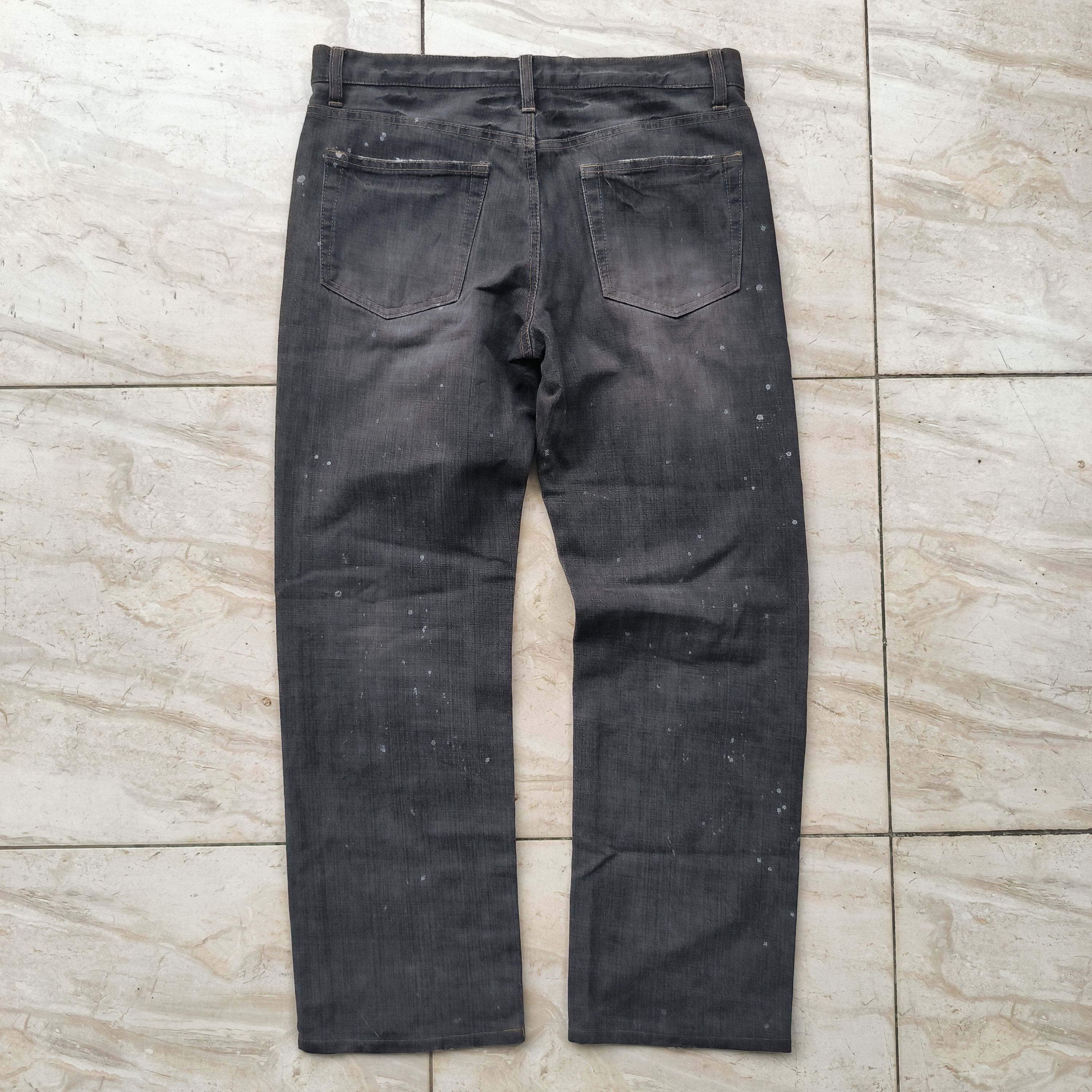 Japanese Brand Vintage 2000s Back Rush Japan Splatter Distressed Jeans Size US 34 / EU 50 - 6 Thumbnail