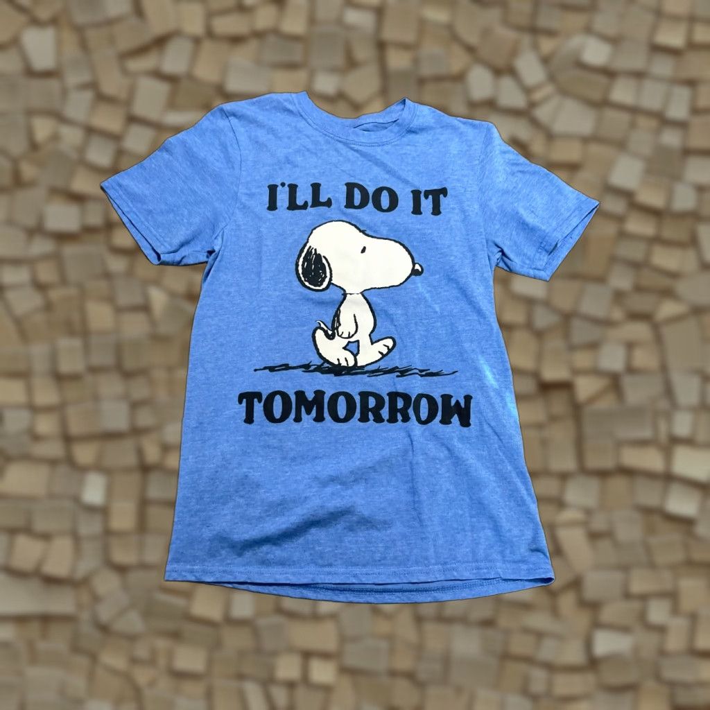 Peanuts Peanuts Shirt Men's Size Small Blue "I'll Do It Tomorrow" Print Size US S / EU 44-46 / 1 - 1 Thumbnail