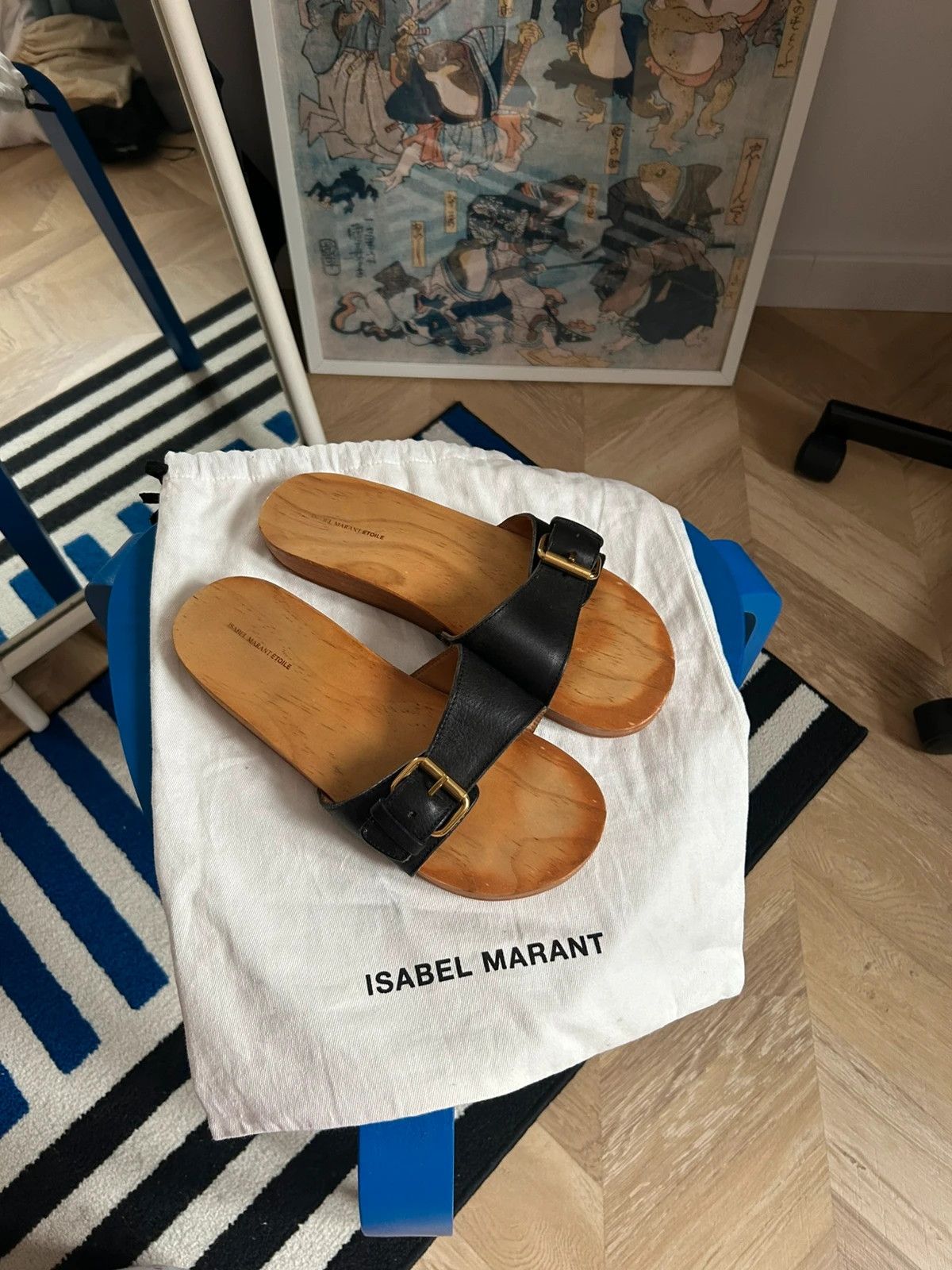 Isabel Marant Etoile Isabel Marant Etoile Wooden Slide Mules Size US 7 / IT 37 - 8 Thumbnail