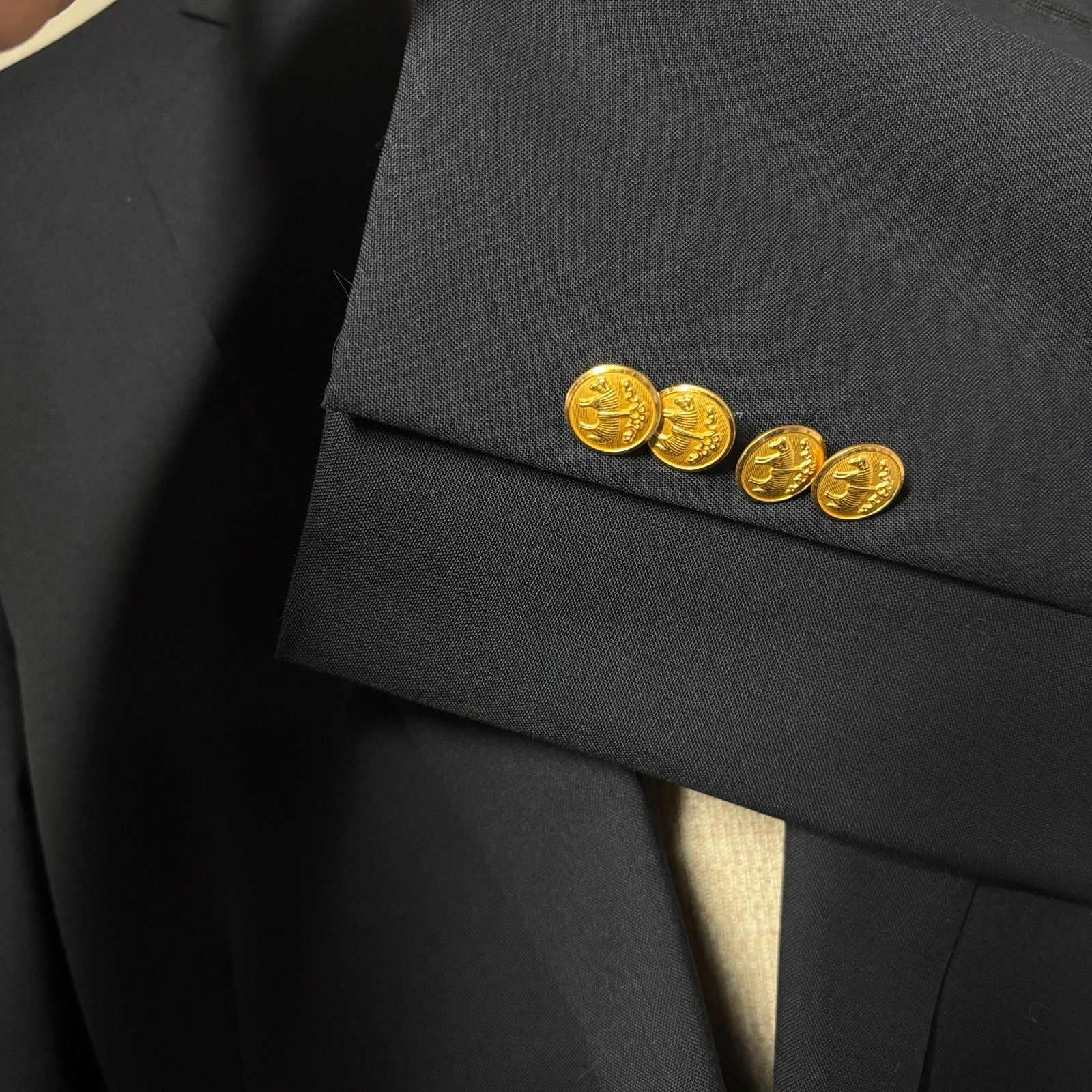 Brooks Brothers Brooks Brothers Madison Loro Piana Men’s Blazer Gold Logo Bt Size 40S - 8 Thumbnail