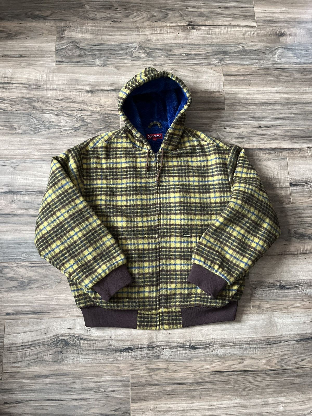 Supreme Supreme Plaid Wool Hooded Work Jacket | Grailed