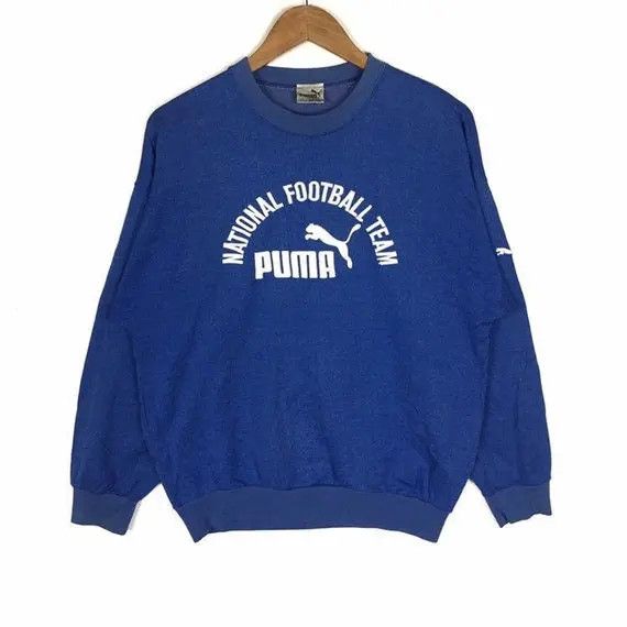 Puma Vtg PUMA Crewneck Spellout Big Logo Embroidered Pullover Size US M / EU 48-50 / 2 - 1 Thumbnail