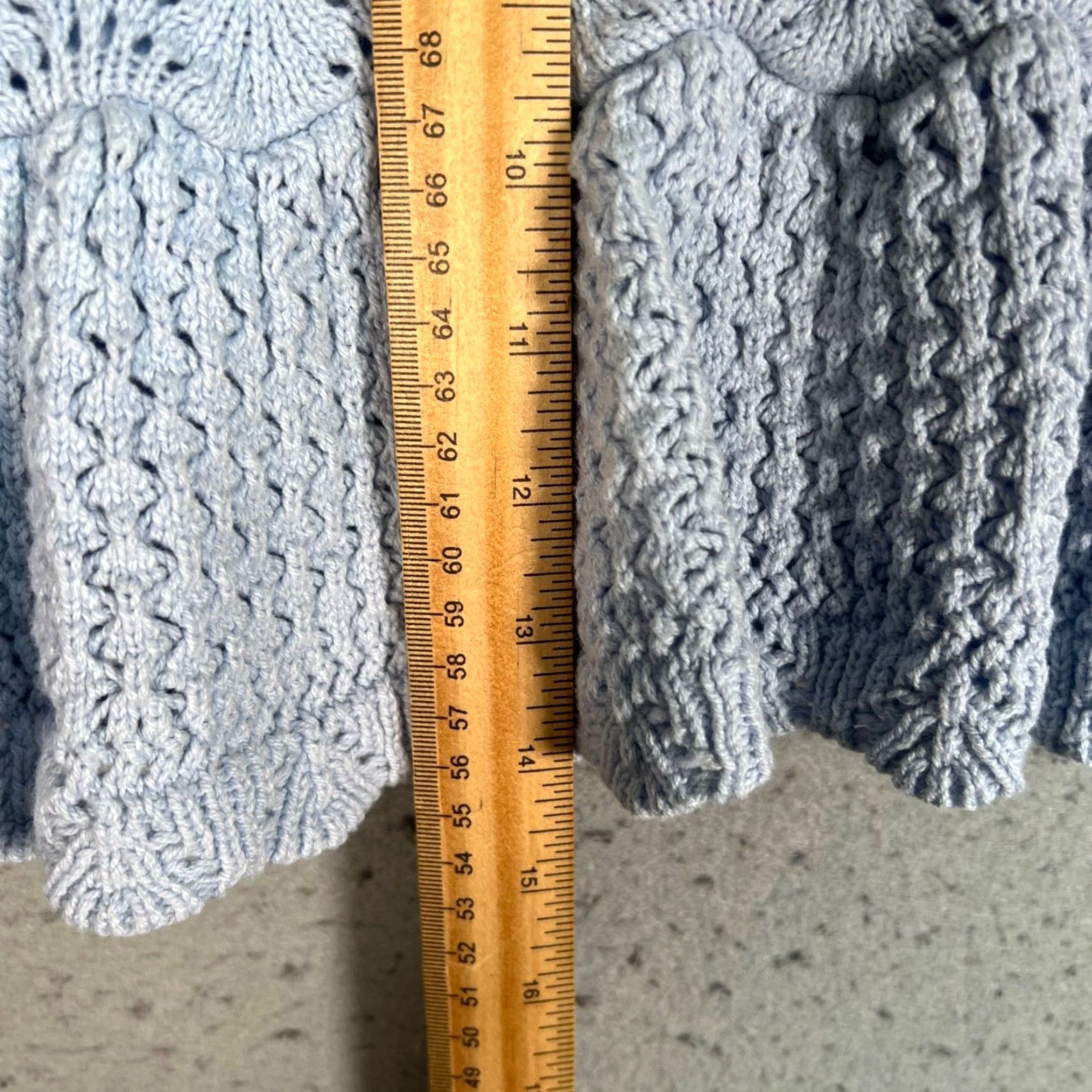 Vintage VINTAGE Freshman 1996 Skirt Small Light Blue Knit Ruffle Hem Mini Cotton Blend Women’s Adult Small Overall/Skirt Light Blue 1990s Womens Size 28" / US 6 / IT 42 - 6 Thumbnail