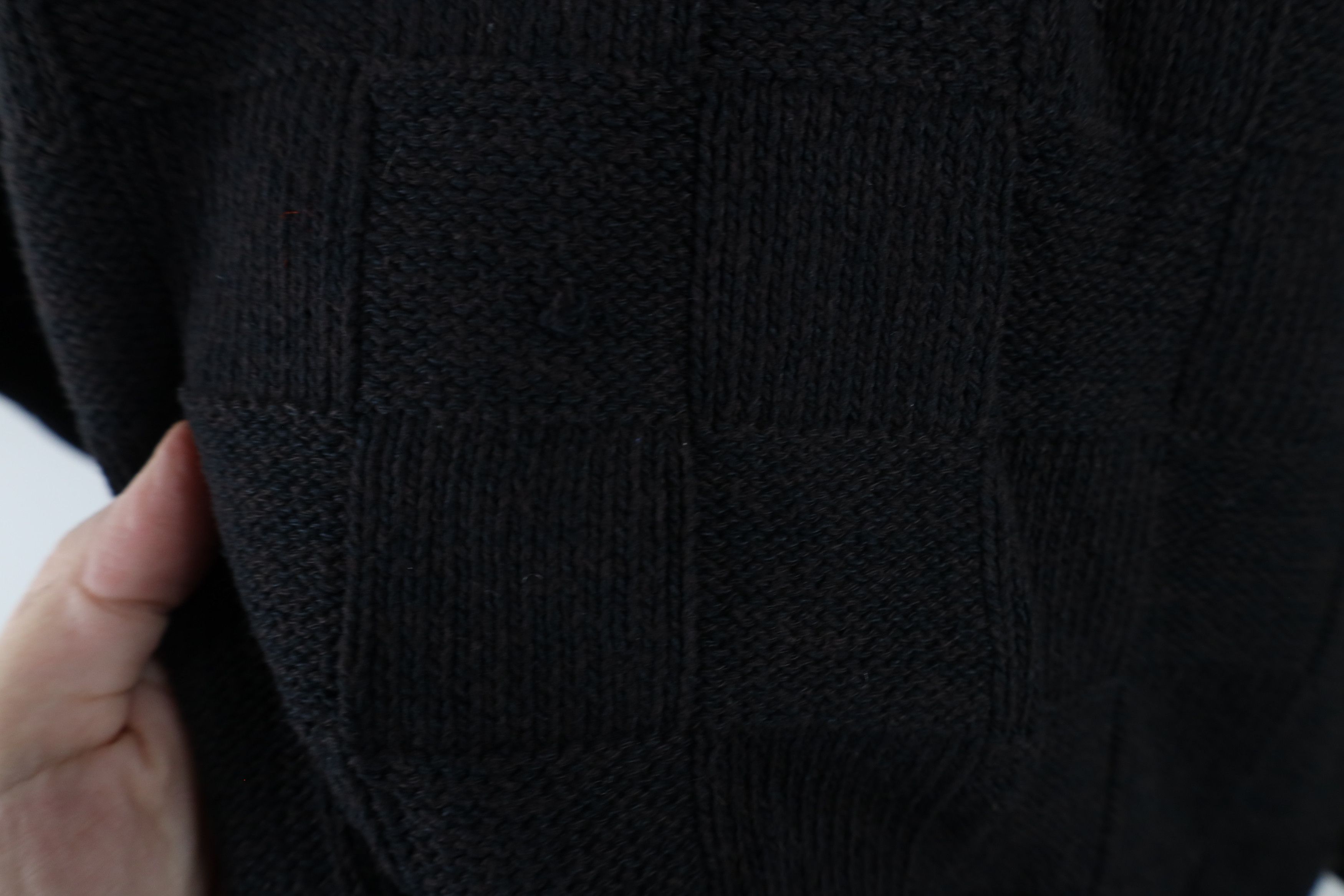 Vintage Vintage 90s Streetwear Checkered Blend Knit Sweater Black Size US M / EU 48-50 / 2 - 6 Thumbnail