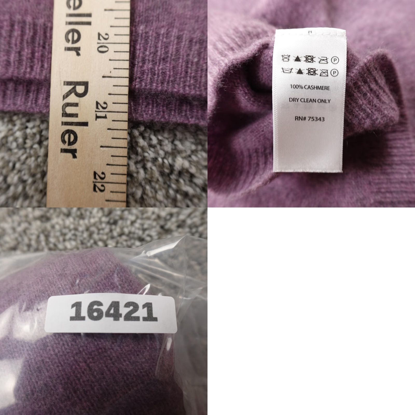 Vintage Tahari Sweater Womens S Purple 100% Cashmere Knit V-Neck Pullover Knit Solid Pullover Cozy Tailored for Women - Adult Size S / US 4 / IT 40 - 8 Thumbnail