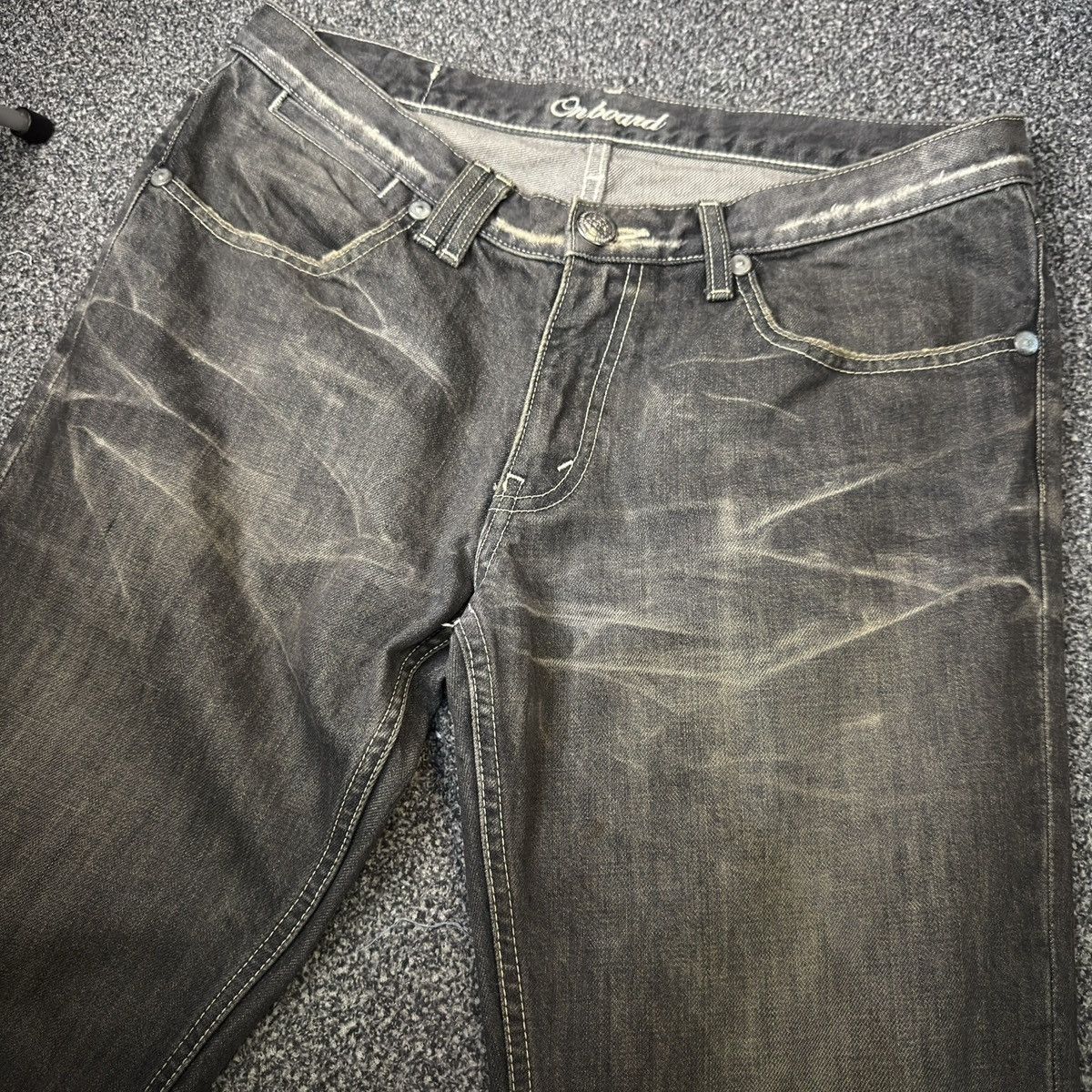Tornado Mart 🔥🇯🇵 Japanese Vintage On Board Distressed Denim Size US 33 - 3 Thumbnail